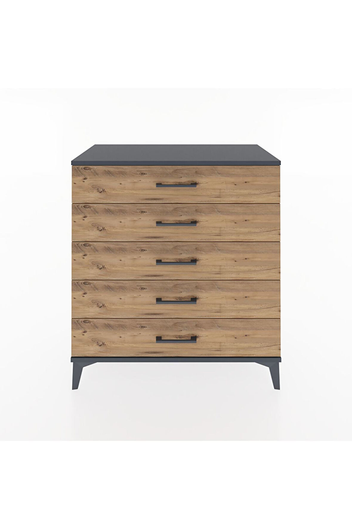 Hyperion Şifonyer 5 Çekmeceli 88x44x96 Antrasit-Çam