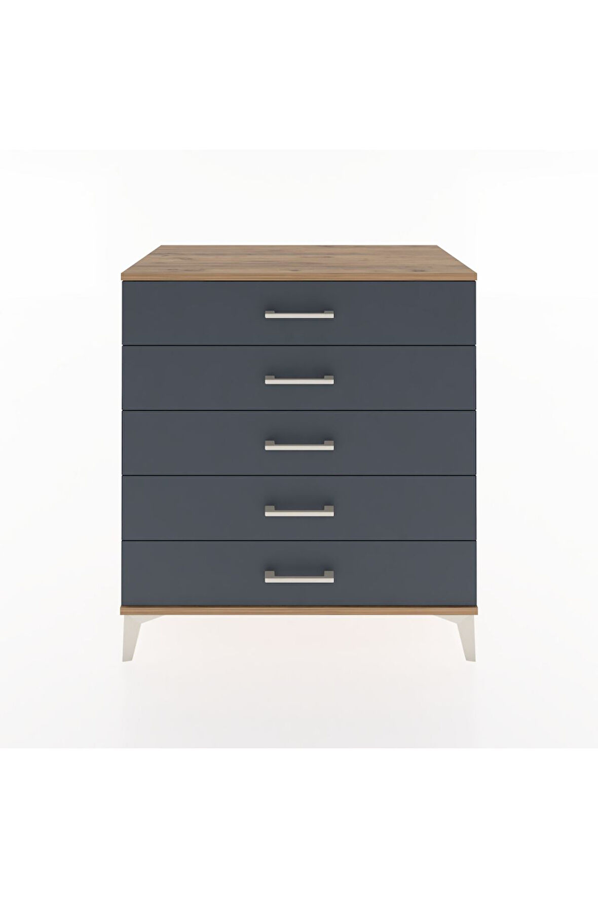 Hyperion Şifonyer 5 Çekmeceli 88x44x96 Çam-Antrasit