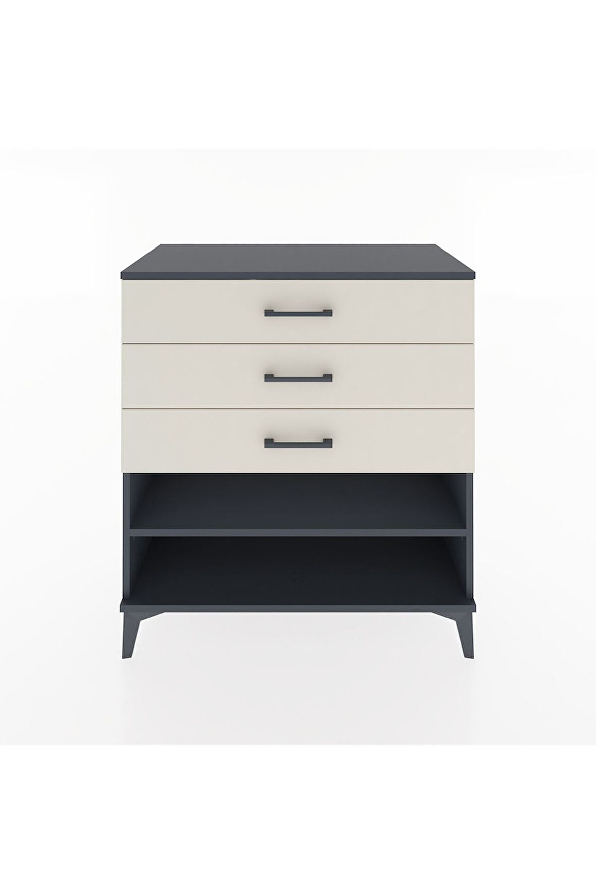 Hyperion Şifonyer Tek Raflı 3 Çekmeceli 88x44x96 Antrasit-Aytaşı