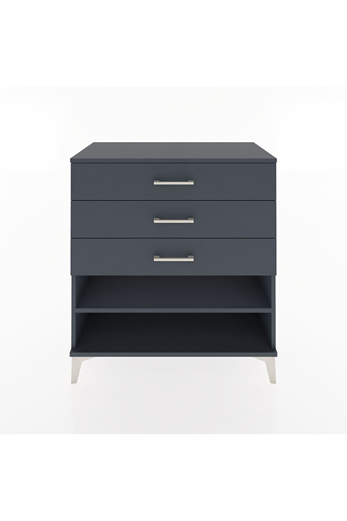 Hyperion Şifonyer Tek Raflı 3 Çekmeceli 88x44x96 Antrasit-Antrasit