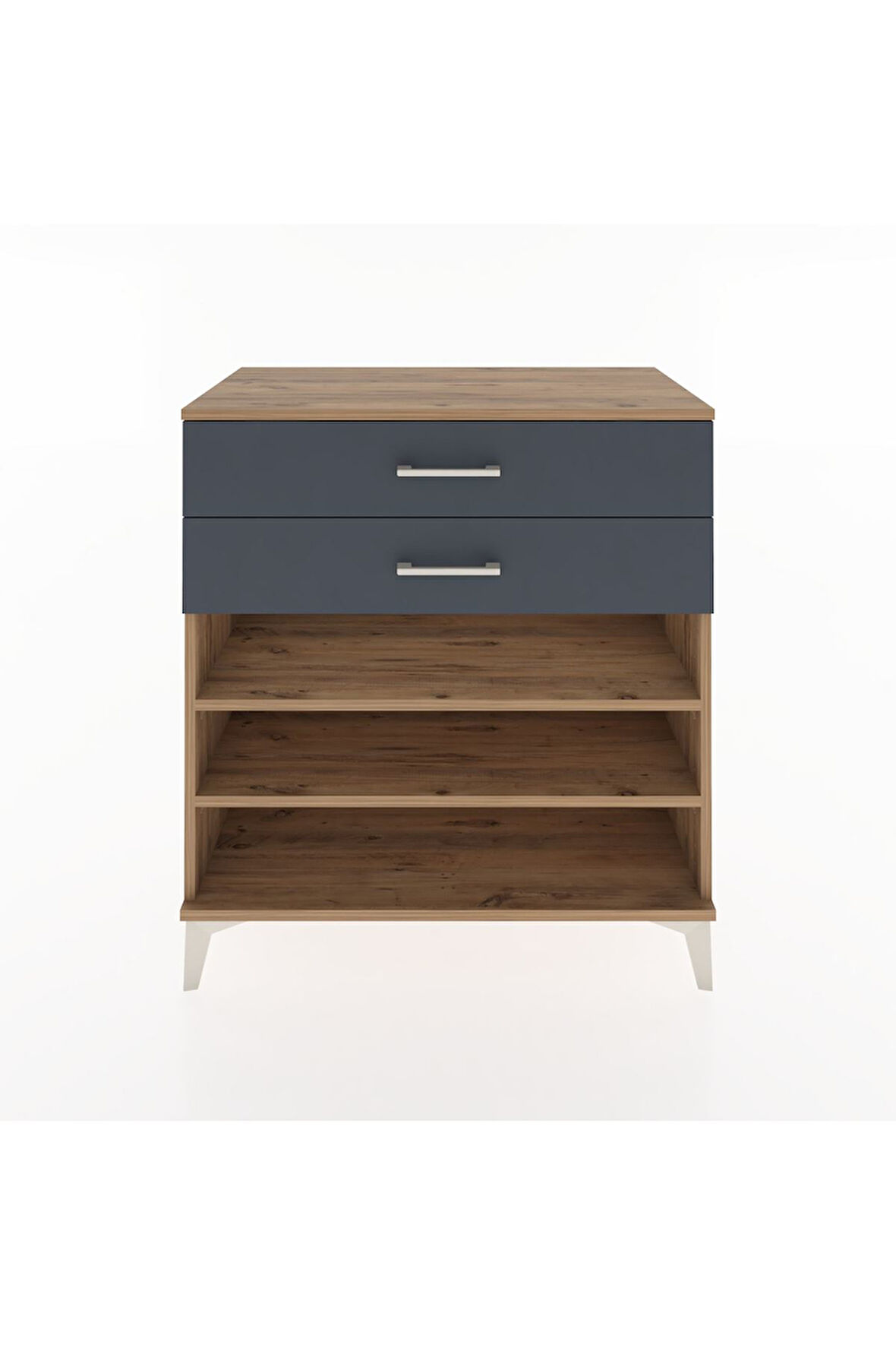 Hyperion Şifonyer 2 Raflı 2 Çekmeceli 88x44x96 Çam-Antrasit