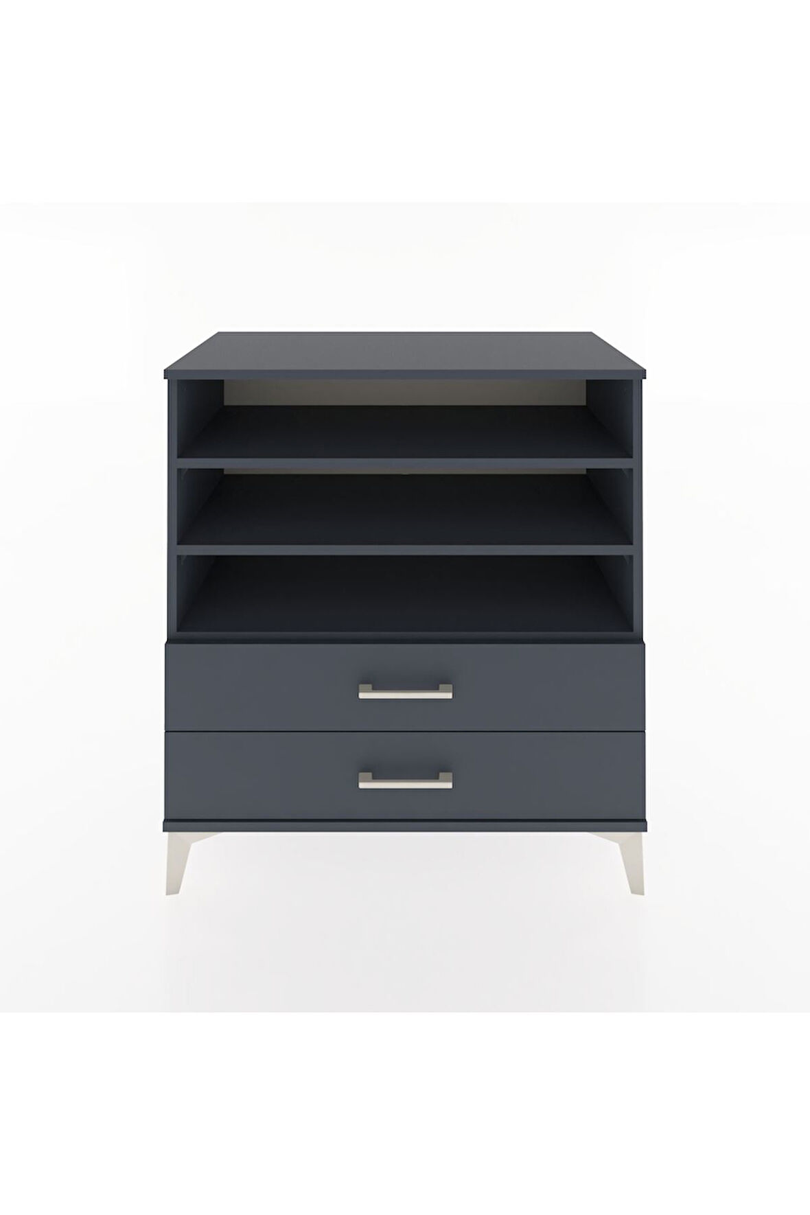 Hyperion Şifonyer 3 Raflı 2 Çekmeceli 88x44x96 Antrasit-Antrasit