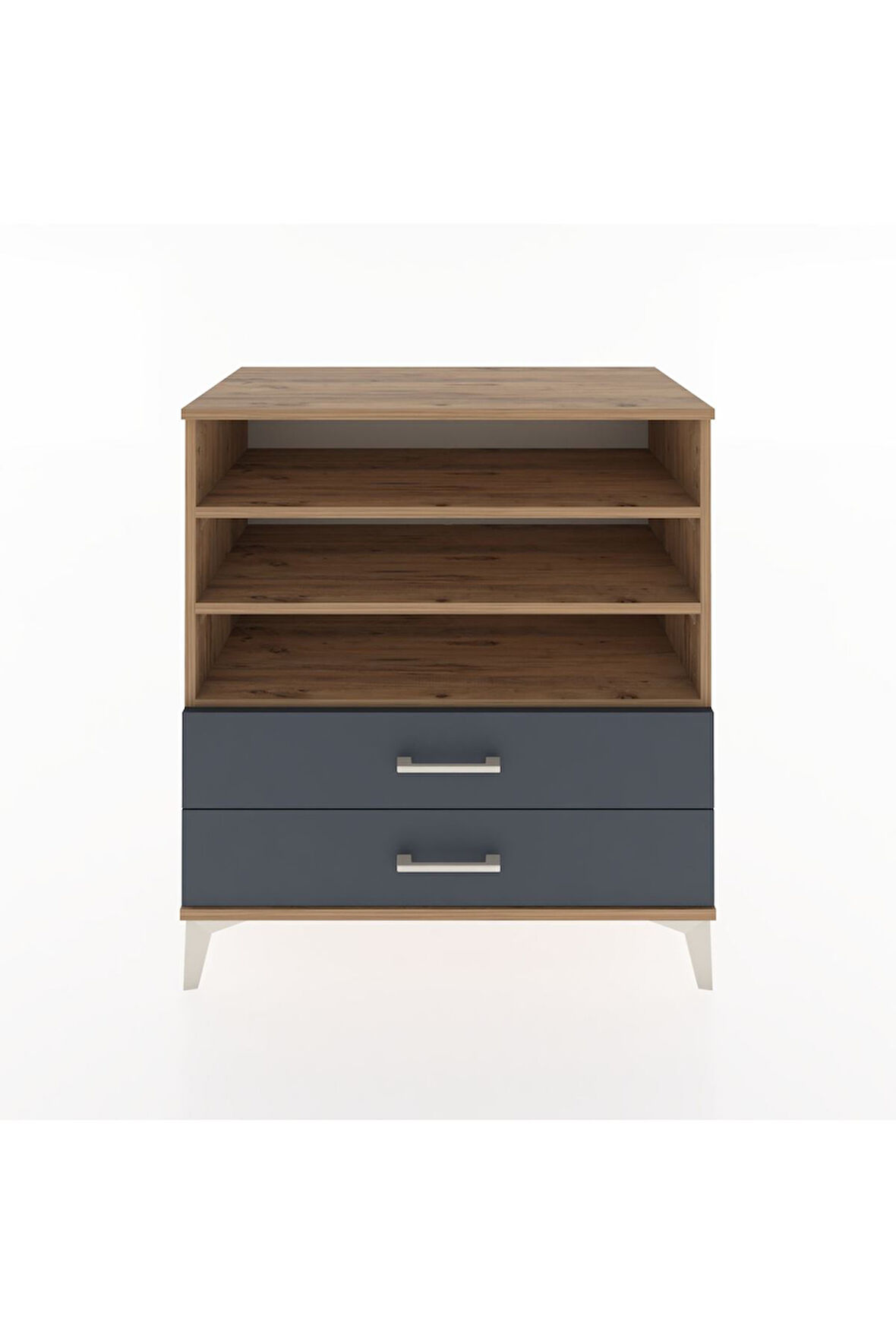 Hyperion Şifonyer 3 Raflı 2 Çekmeceli 88x44x96 Çam-Antrasit