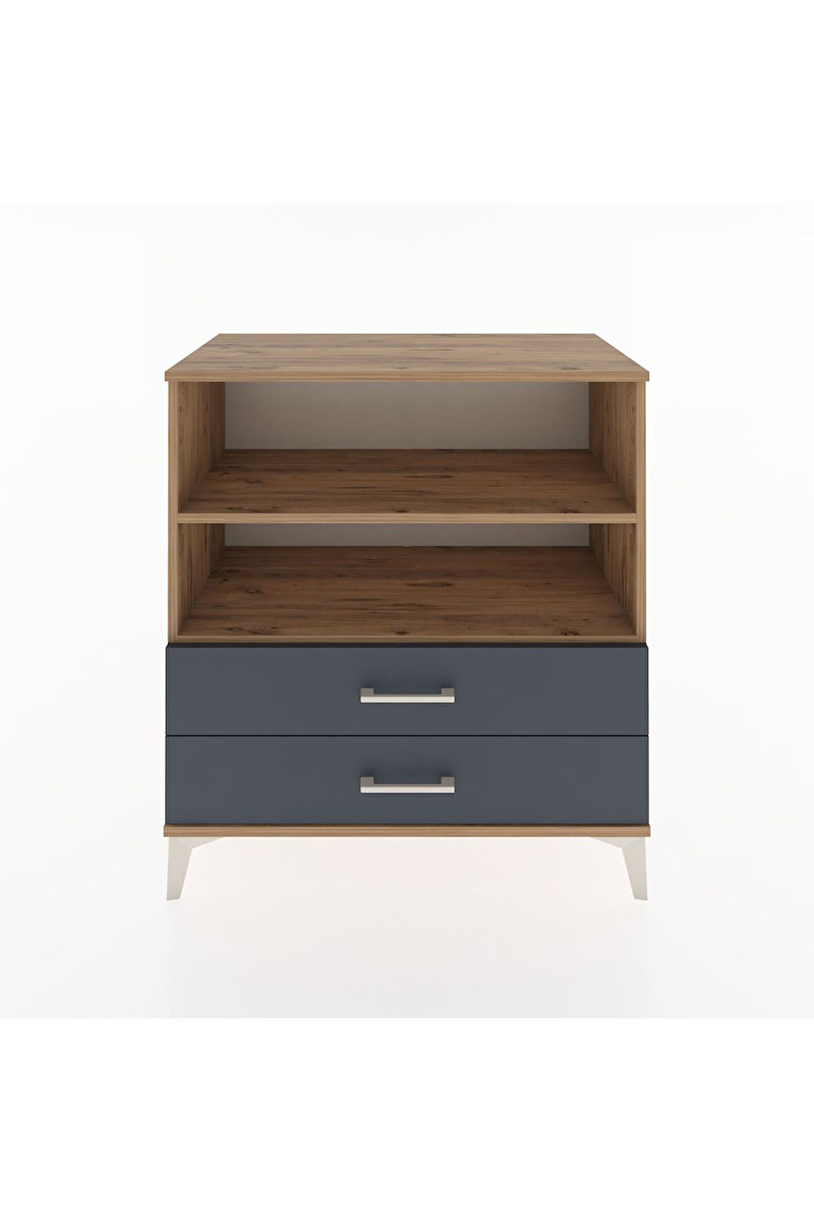 Hyperion Şifonyer 2 Raflı 2 Çekmeceli 88x44x96 Çam-Antrasit