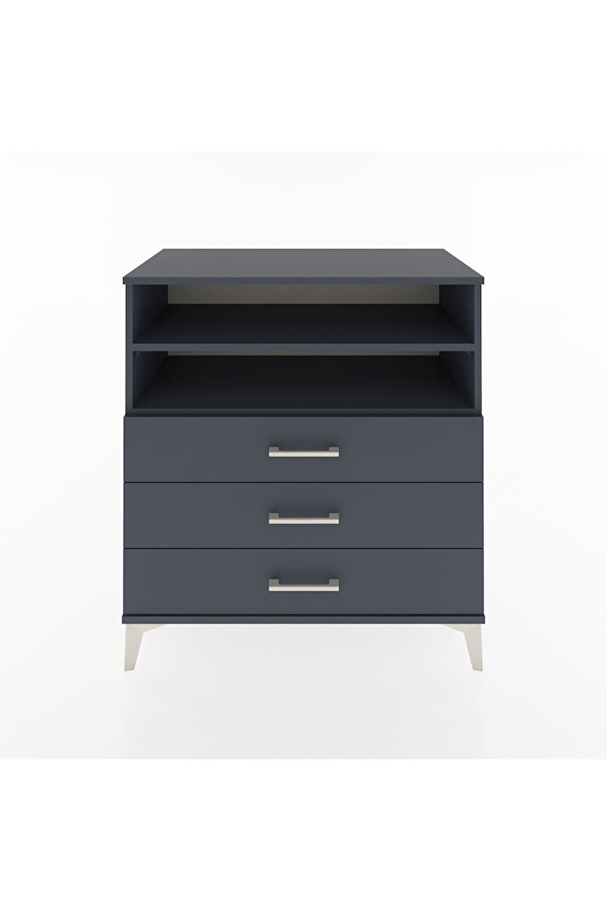 Hyperion Şifonyer 2 Raflı 3 Çekmeceli 88x44x96 Antrasit-Antrasit