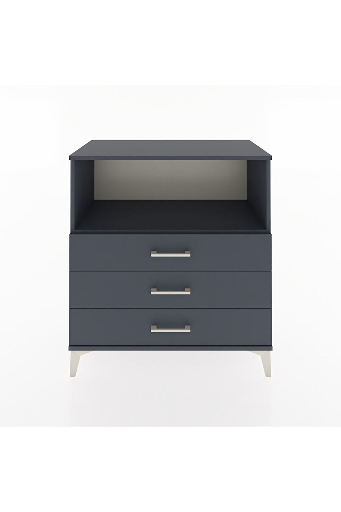 Hyperion Şifonyer Tek Raflı 3 Çekmeceli 88x44x96 Antrasit-Antrasit