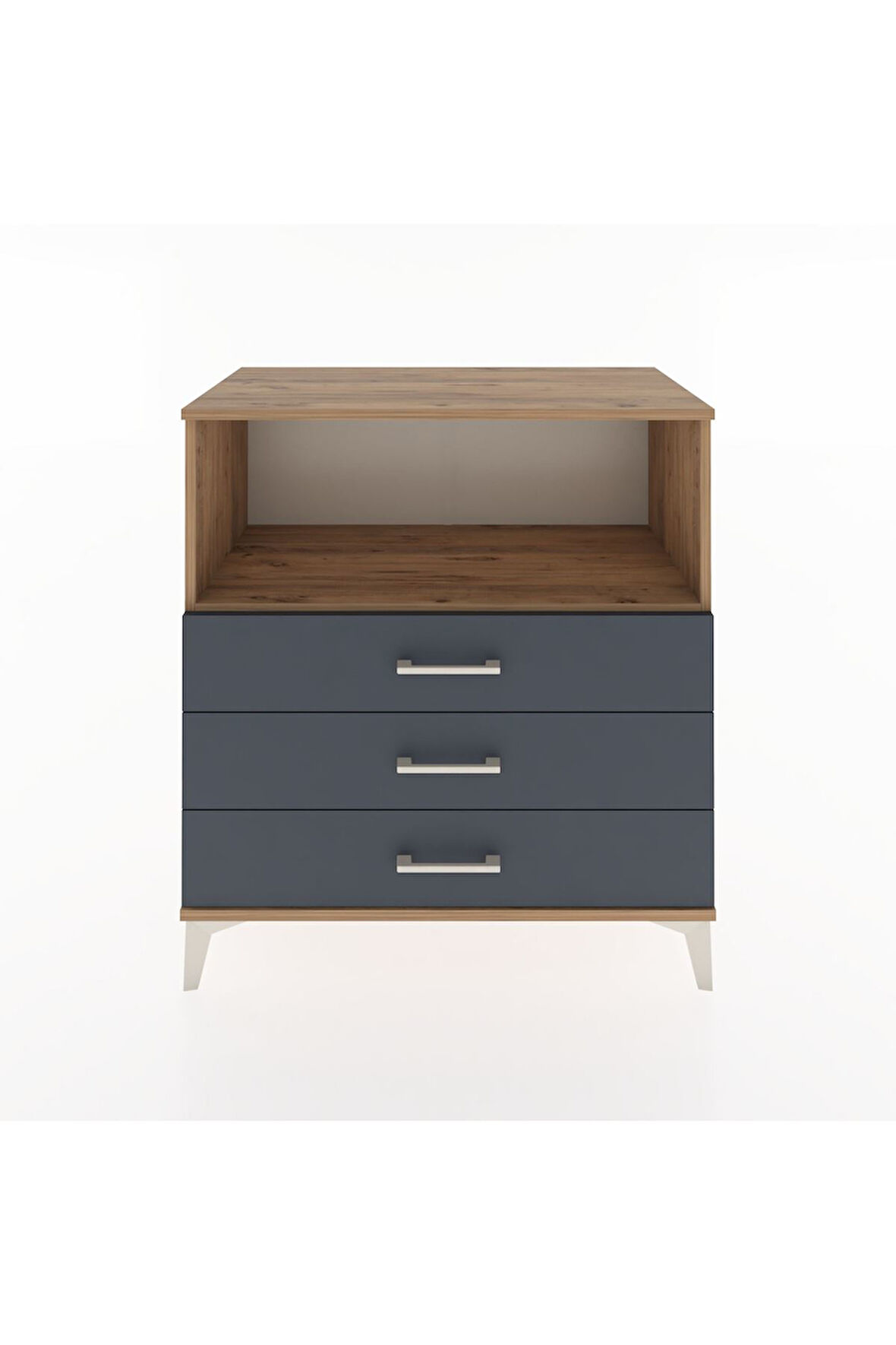 Hyperion Şifonyer Tek Raflı 3 Çekmeceli 88x44x96 Çam-Antrasit