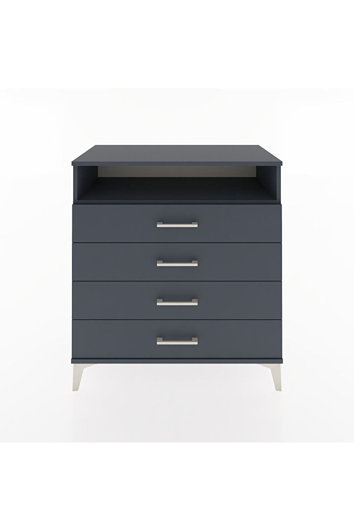 Hyperion Şifonyer Tek Raflı 4 Çekmeceli 88x44x96 Antrasit-Antrasit