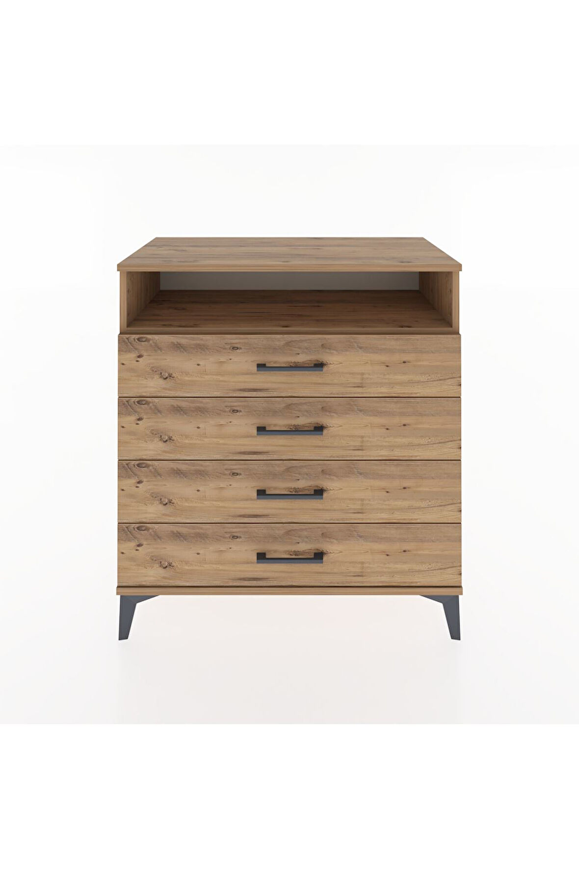 Hyperion Şifonyer Tek Raflı 4 Çekmeceli 88x44x96 Çam-Çam