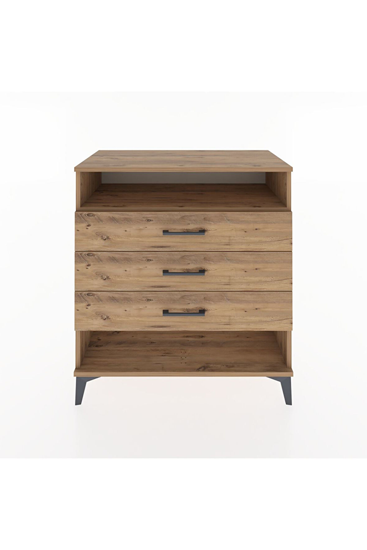 Hyperion Şifonyer Tek Raflı 3 Çekmeceli 88x44x96 Çam-Çam