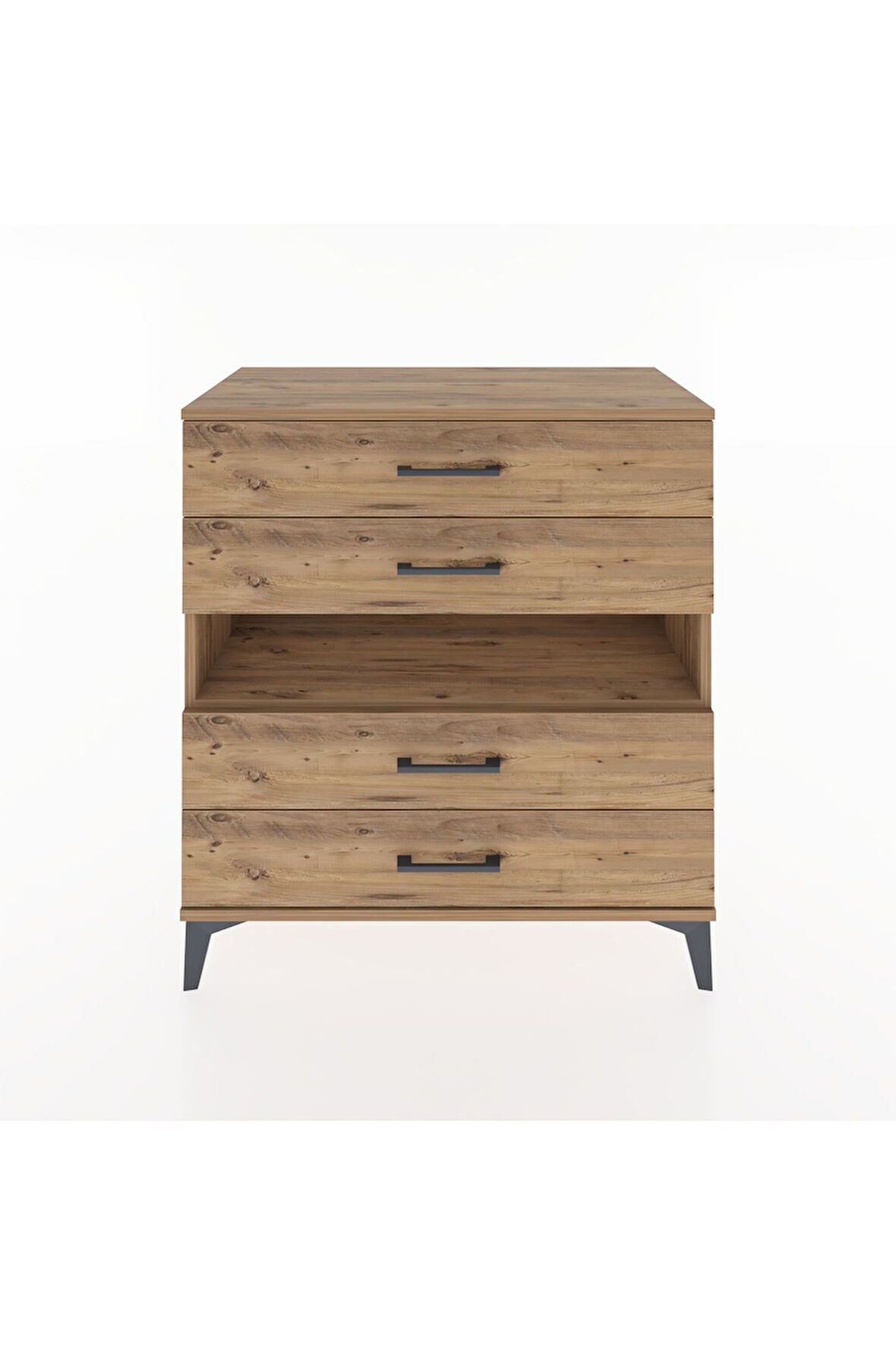 Hyperion Şifonyer Tek Raflı 4 Çekmeceli 88x44x96 Çam-Çam