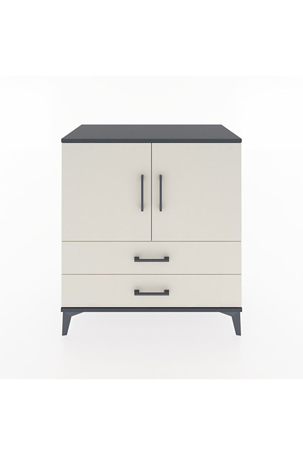 Hyperion Şifonyer 3 Raflı 2 Çekmeceli 2 Kapaklı 88x44x96 Antrasit-Aytaşı