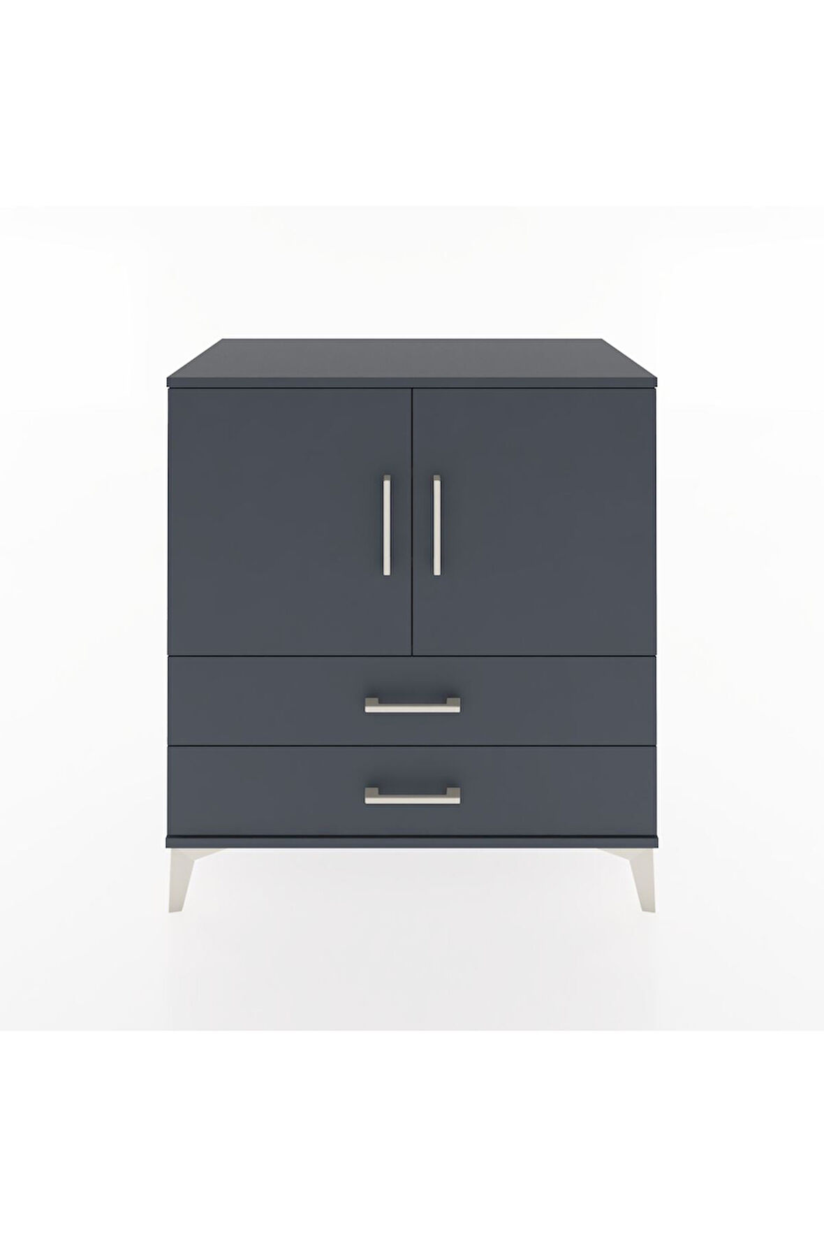 Hyperion Şifonyer 3 Raflı 2 Çekmeceli 2 Kapaklı 88x44x96 Antrasit-Antrasit