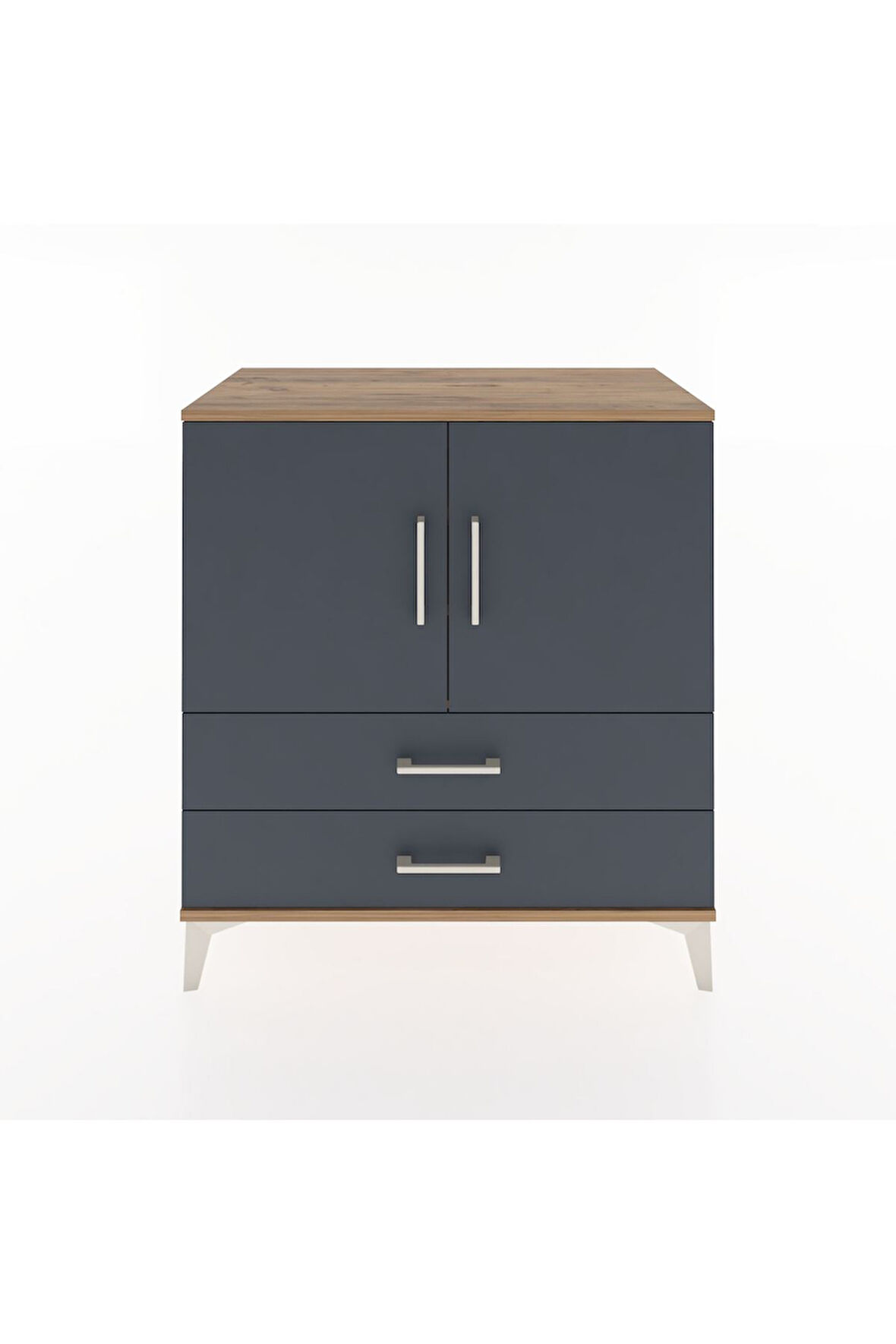 Hyperion Şifonyer 3 Raflı 2 Çekmeceli 2 Kapaklı 88x44x96 Çam-Antrasit