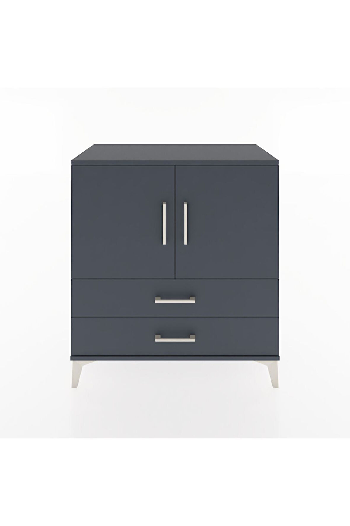 Hyperion Şifonyer 2 Raflı 2 Çekmeceli 2 Kapaklı 88x44x96 Antrasit-Antrasit