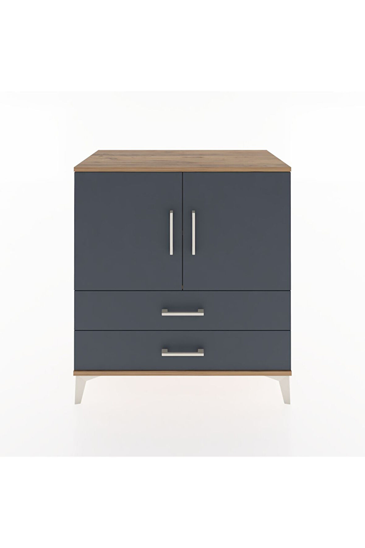 Hyperion Şifonyer 2 Raflı 2 Çekmeceli 2 Kapaklı 88x44x96 Çam-Antrasit