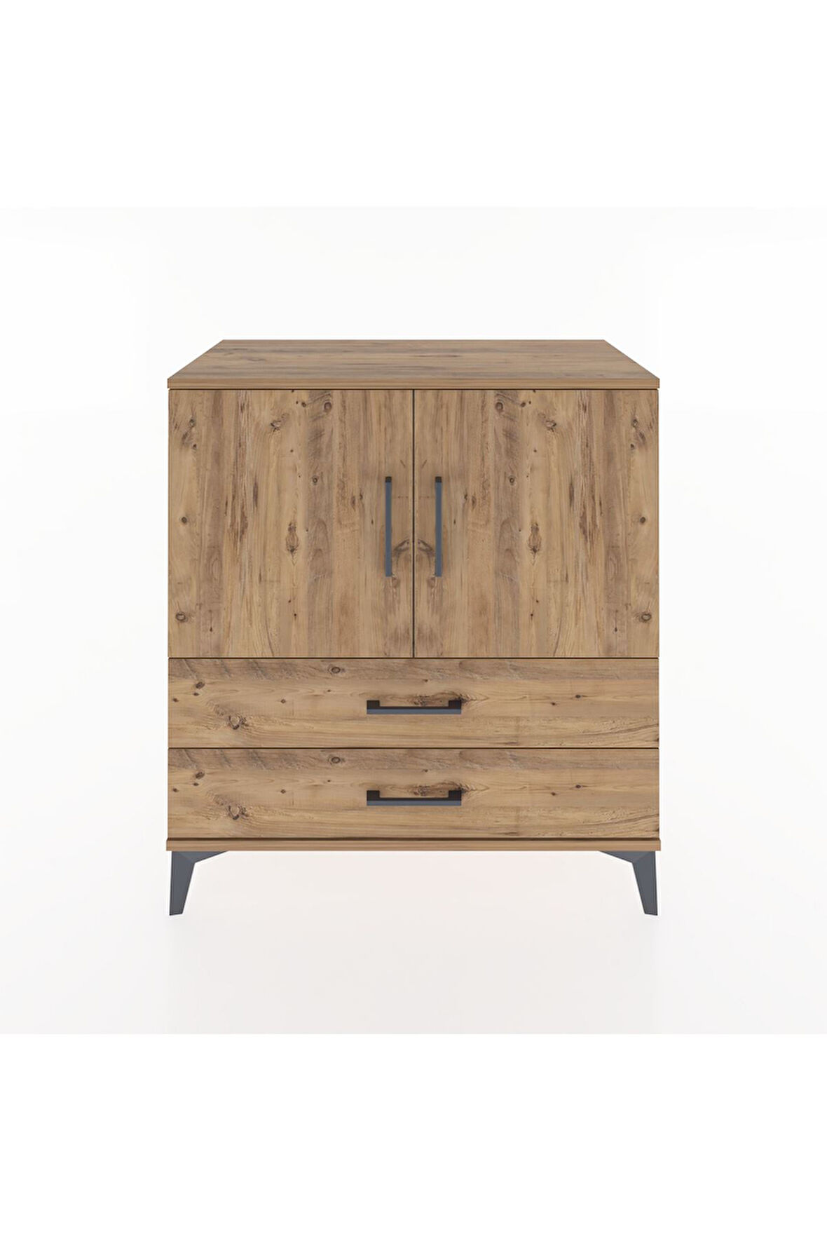 Hyperion Şifonyer Tek Raflı 2 Çekmeceli 2 Kapaklı 88x44x96 Çam-Çam