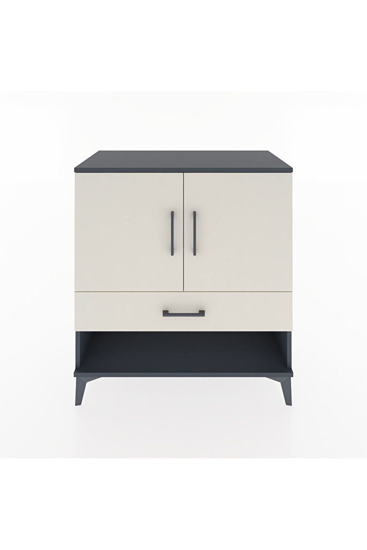 Hyperion Şifonyer 3 Raflı Tek Çekmeceli 2 Kapaklı 88x44x96 Antrasit-Aytaşı