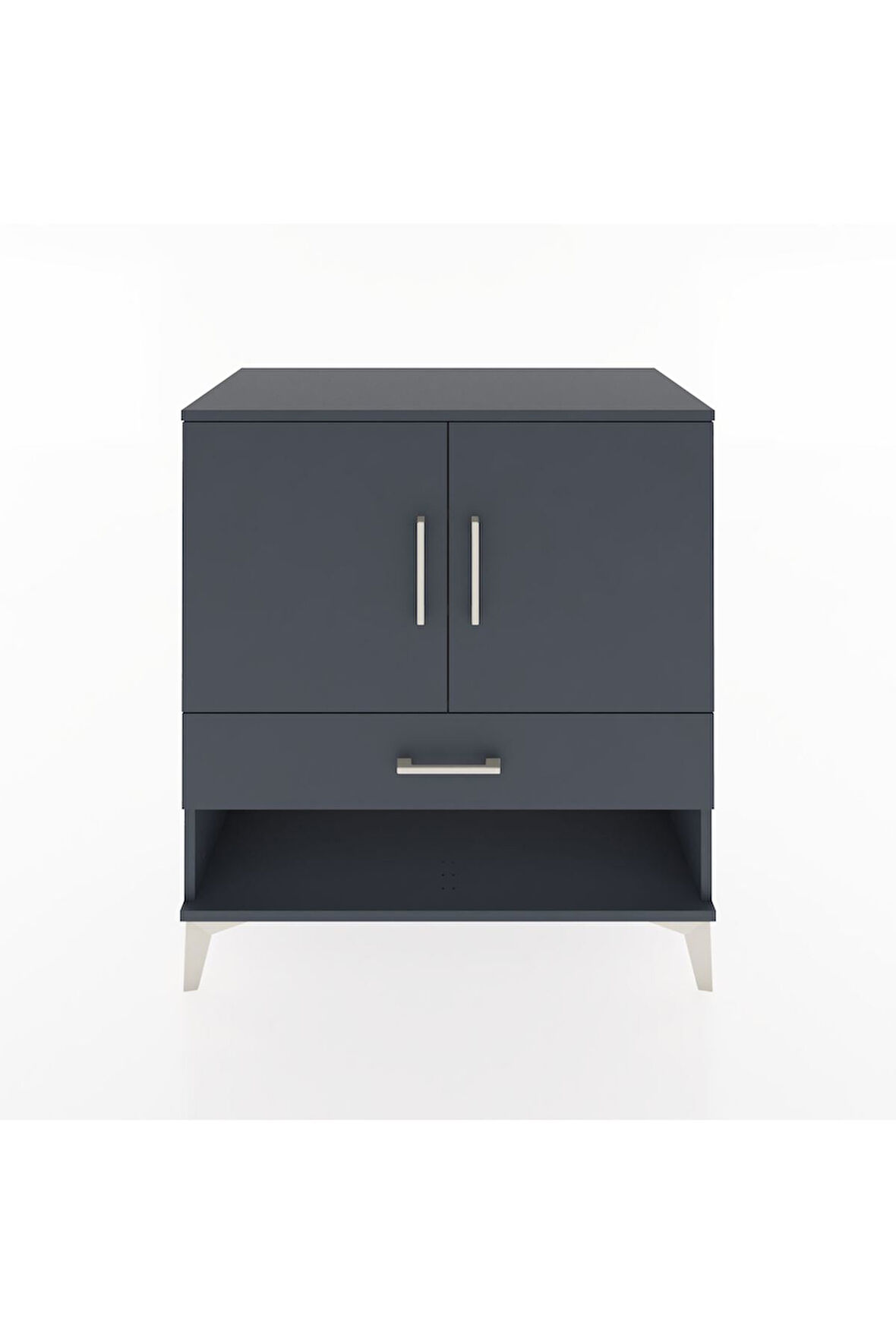 Hyperion Şifonyer 3 Raflı Tek Çekmeceli 2 Kapaklı 88x44x96 Antrasit-Antrasit