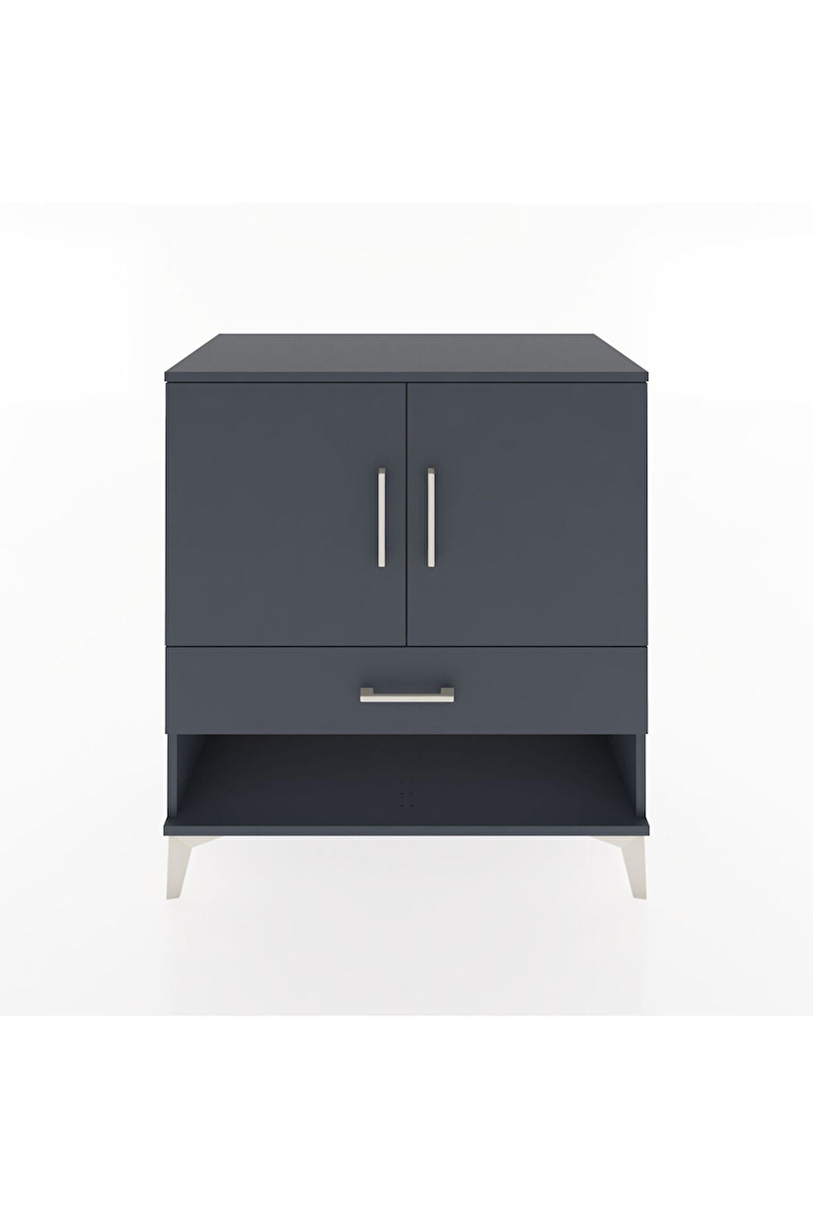 Hyperion Şifonyer Tek Raflı Tek Çekmeceli 2 Kapaklı 88x44x96 Antrasit-Antrasit