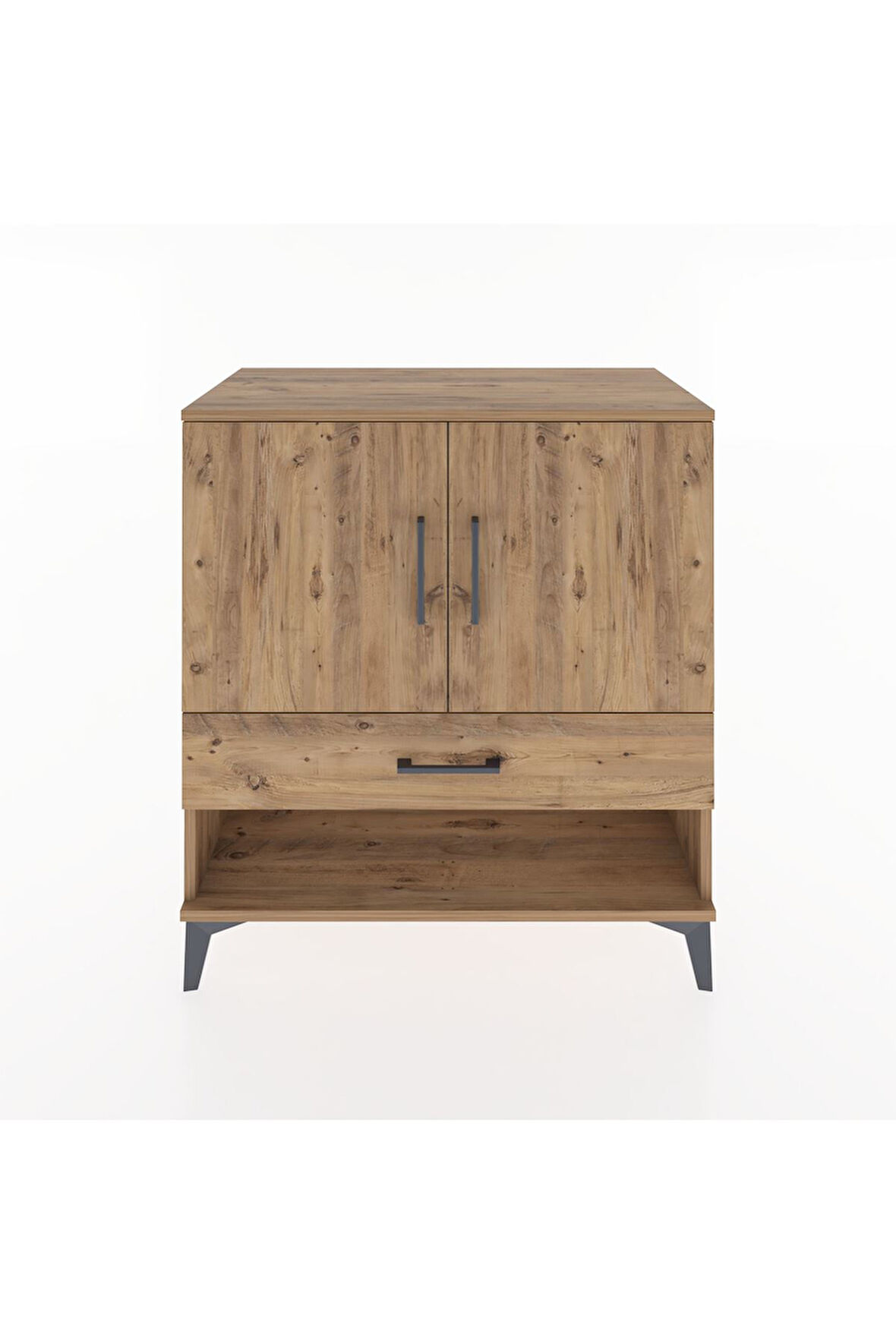 Hyperion Şifonyer Tek Raflı Tek Çekmeceli 2 Kapaklı 88x44x96 Çam-Çam