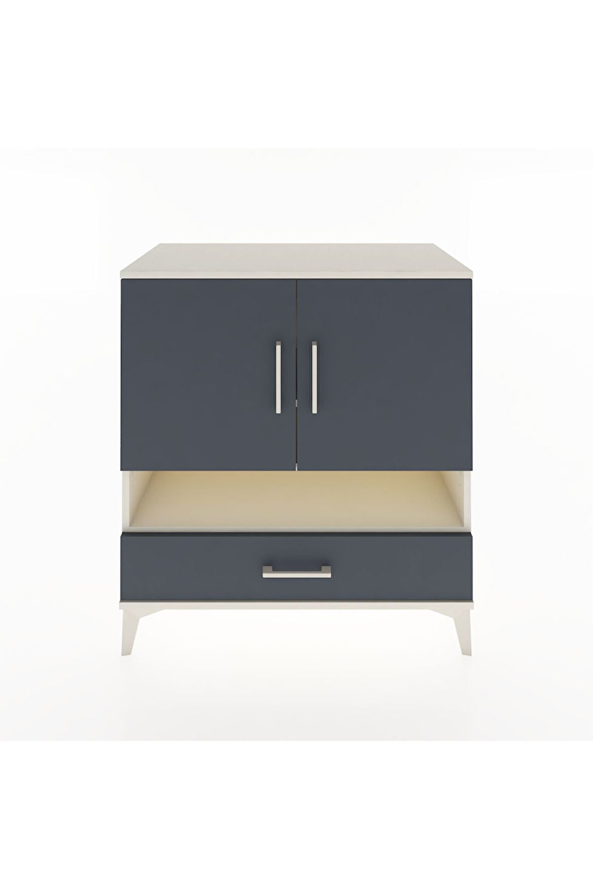 Hyperion Şifonyer 4 Raflı Tek Çekmeceli 2 Kapaklı 88x44x96 Aytaşı-Antrasit