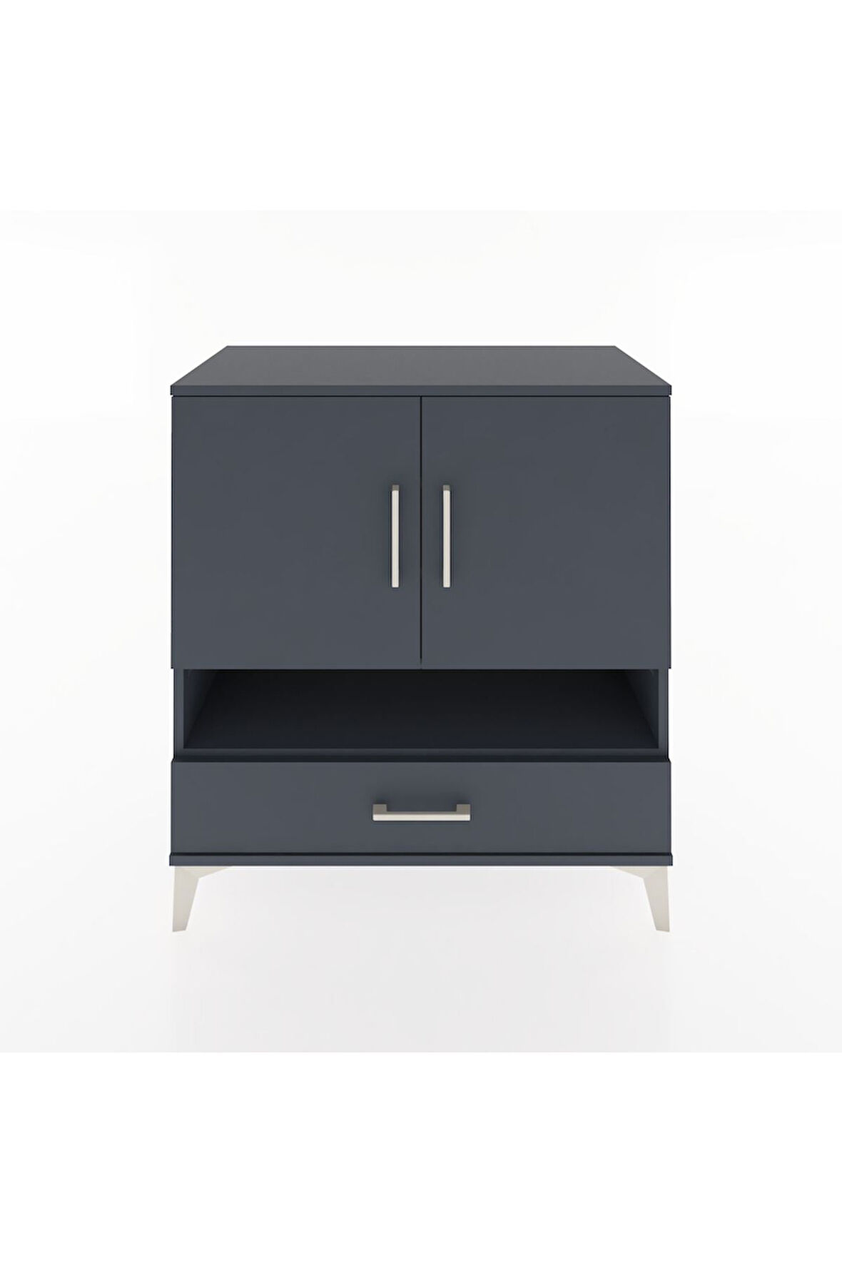 Hyperion Şifonyer 4 Raflı Tek Çekmeceli 2 Kapaklı 88x44x96 Antrasit-Antrasit