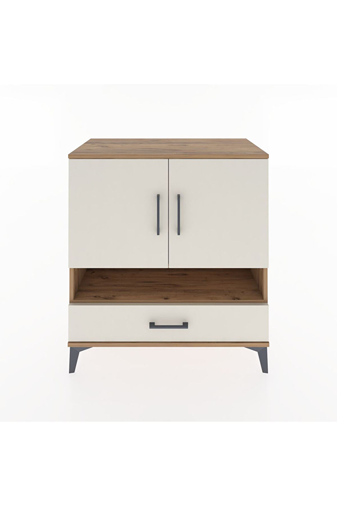 Hyperion Şifonyer 4 Raflı Tek Çekmeceli 2 Kapaklı 88x44x96 Çam-Aytaşı