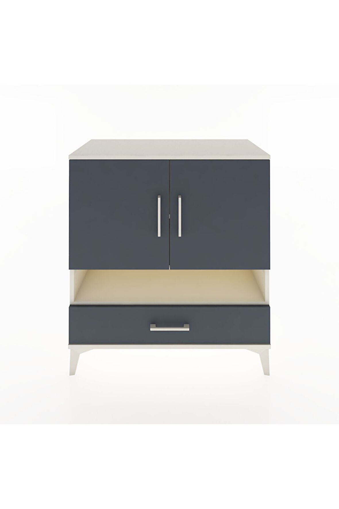 Hyperion Şifonyer 3 Raflı Tek Çekmeceli 2 Kapaklı 88x44x96 Aytaşı-Antrasit