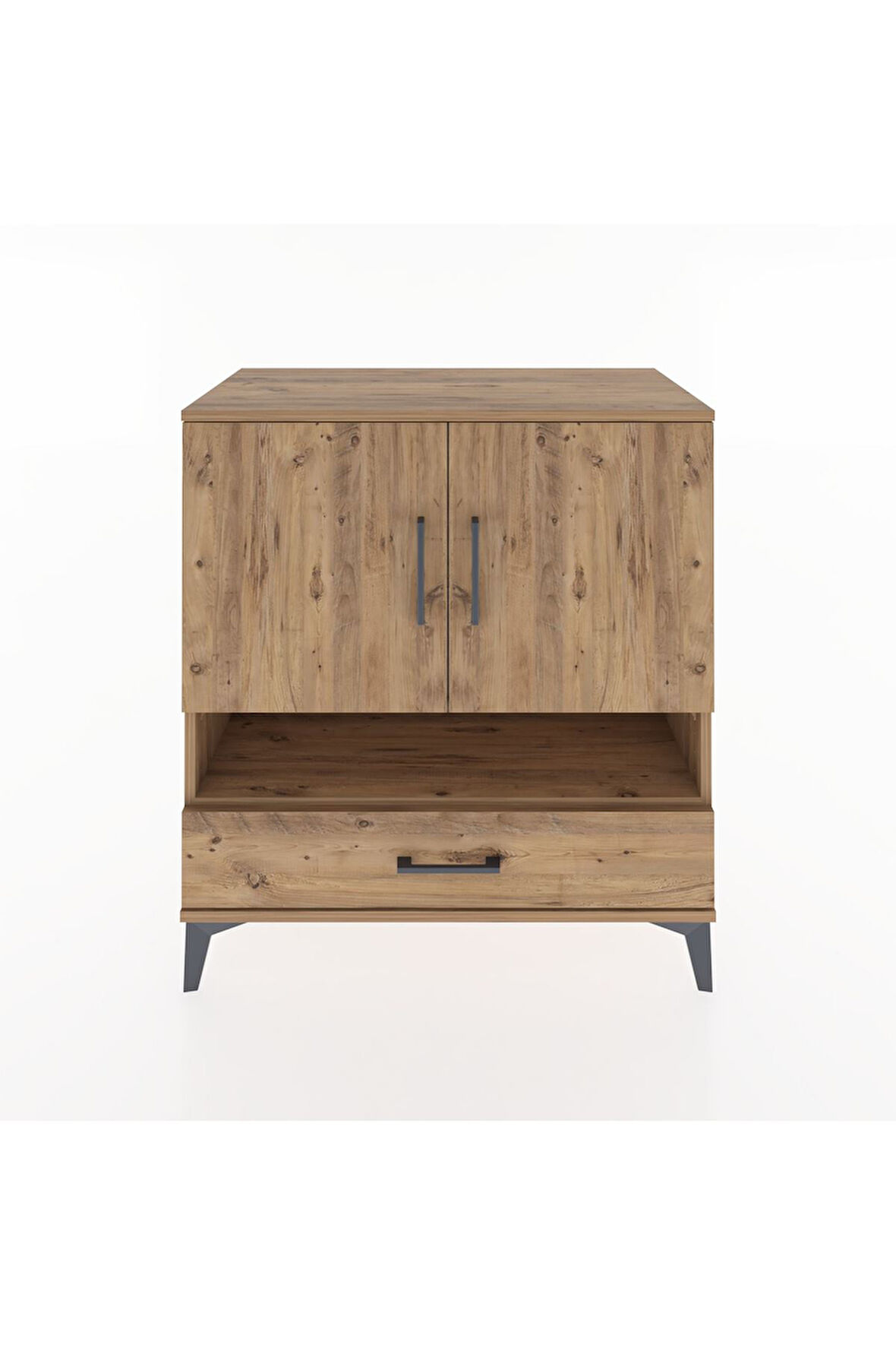 Hyperion Şifonyer 3 Raflı Tek Çekmeceli 2 Kapaklı 88x44x96 Çam-Çam