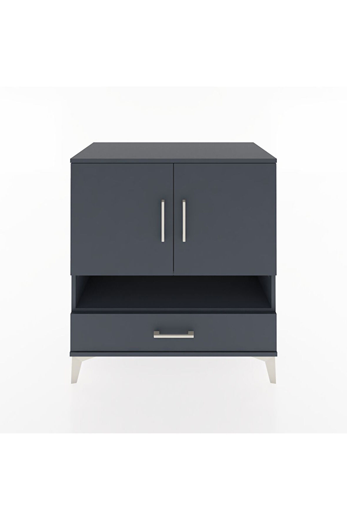 Hyperion Şifonyer 2 Raflı Tek Çekmeceli 2 Kapaklı 88x44x96 Antrasit-Antrasit