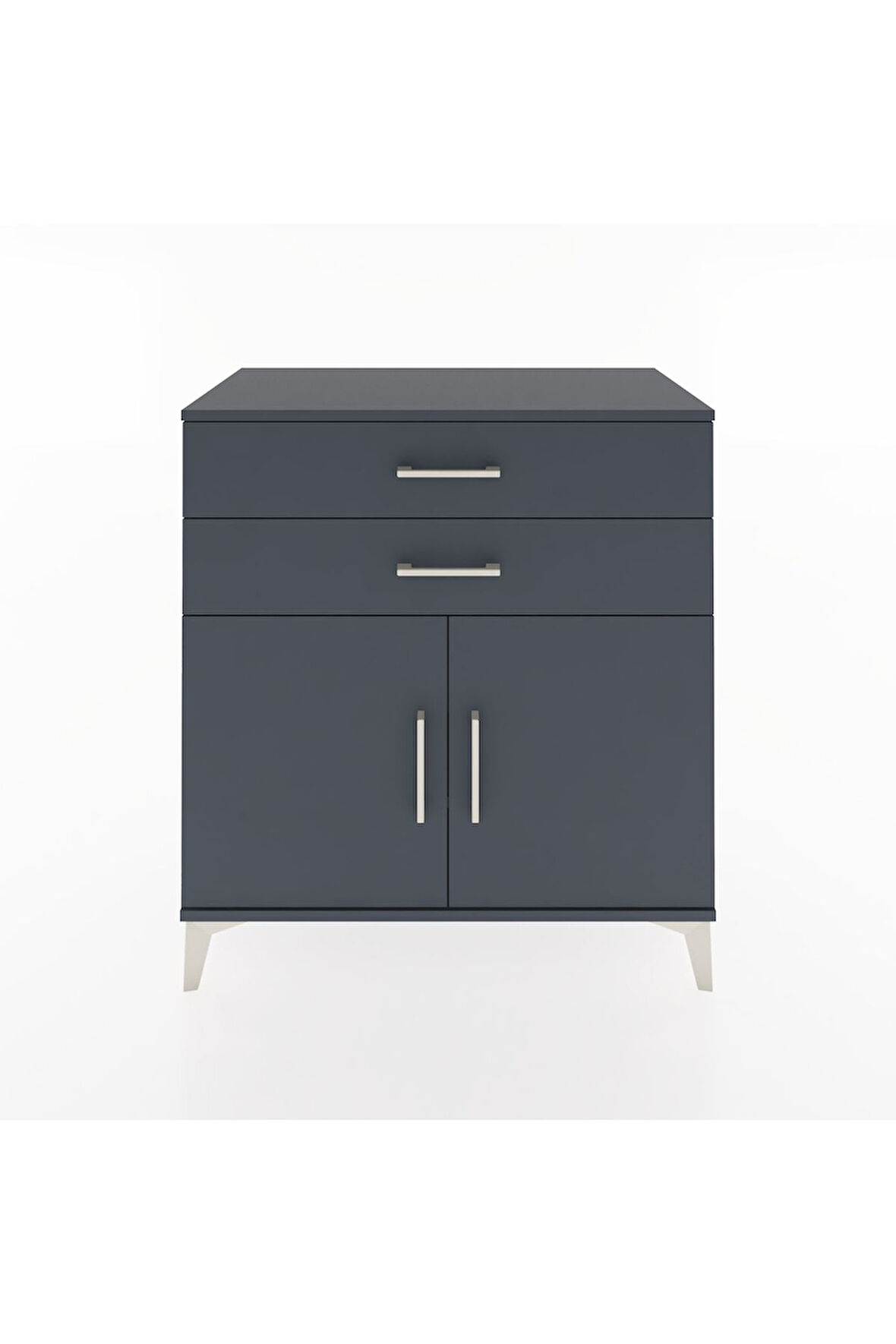 Hyperion Şifonyer 2 Raflı 2 Çekmeceli 2 Kapaklı 88x44x96 Antrasit-Antrasit