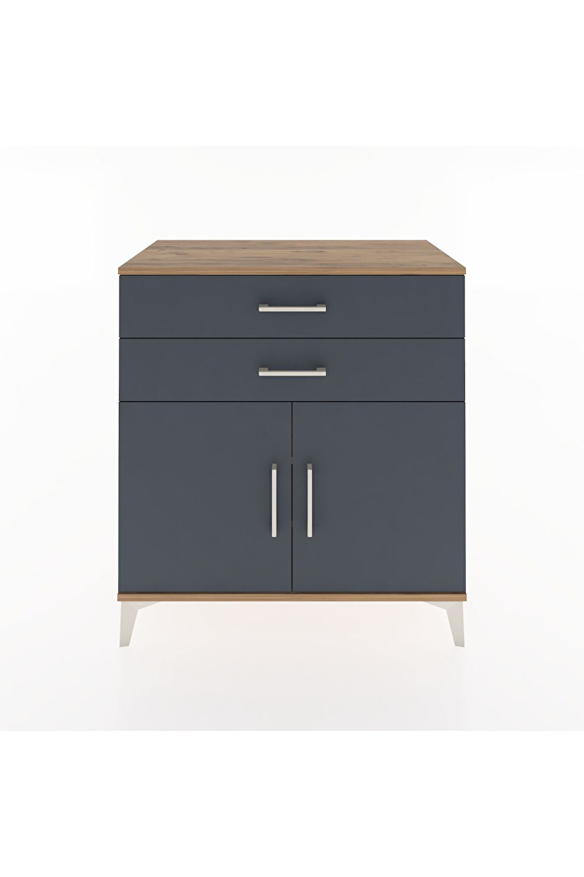 Hyperion Şifonyer 2 Raflı 2 Çekmeceli 2 Kapaklı 88x44x96 Çam-Antrasit