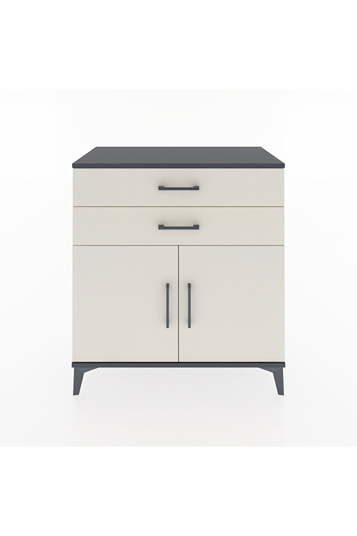 Hyperion Şifonyer Tek Raflı 2 Çekmeceli 2 Kapaklı 88x44x96 Antrasit-Aytaşı