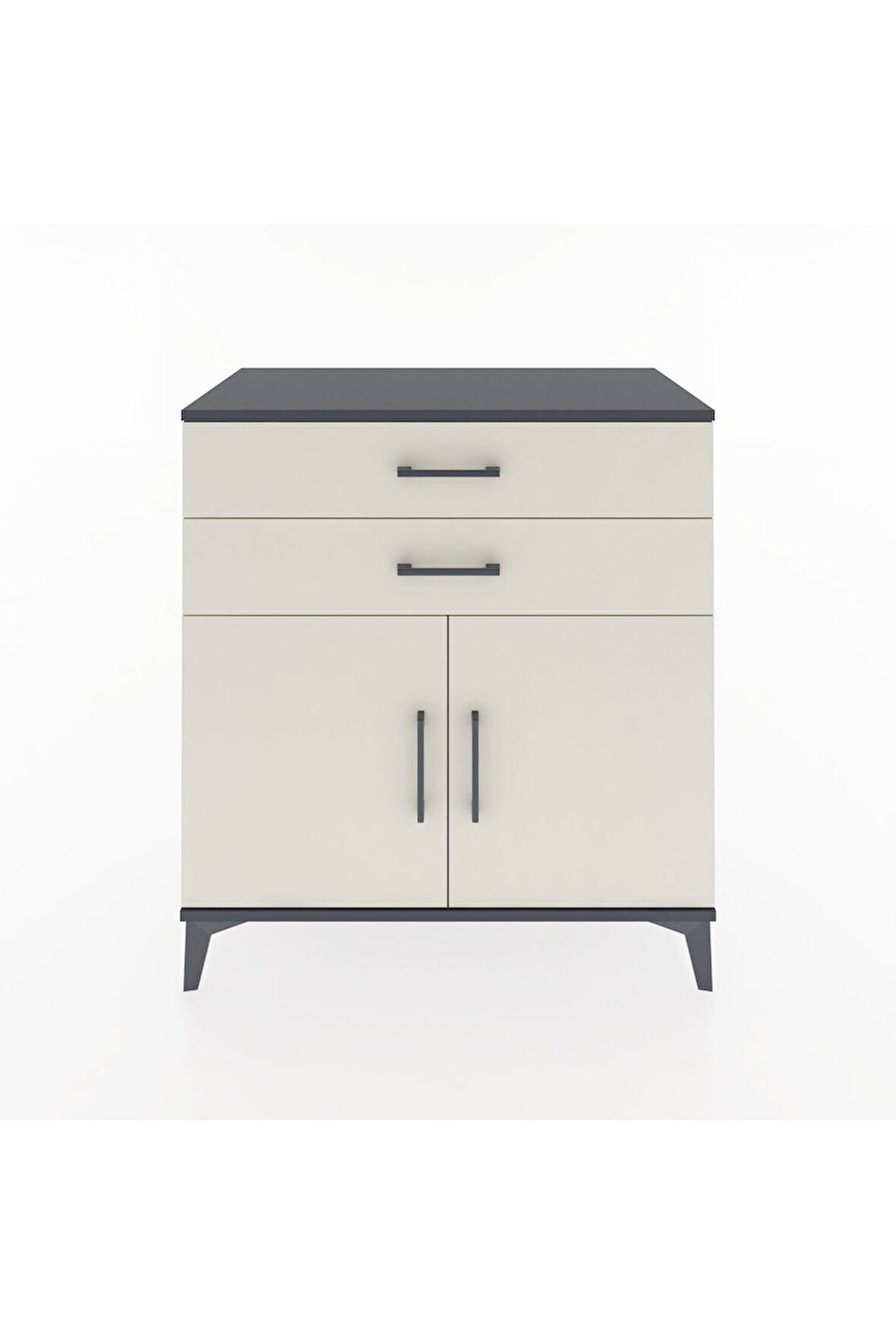 Hyperion Şifonyer 2 Çekmeceli 2 Kapaklı 88x44x96 Antrasit-Aytaşı