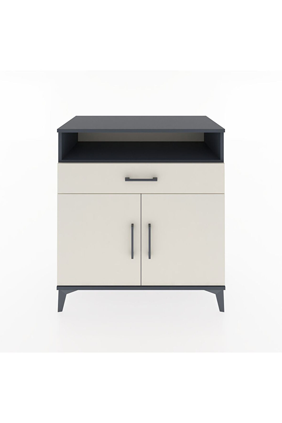 Hyperion Şifonyer 2 Raflı Tek Çekmeceli 2 Kapaklı 88x44x96 Antrasit-Aytaşı