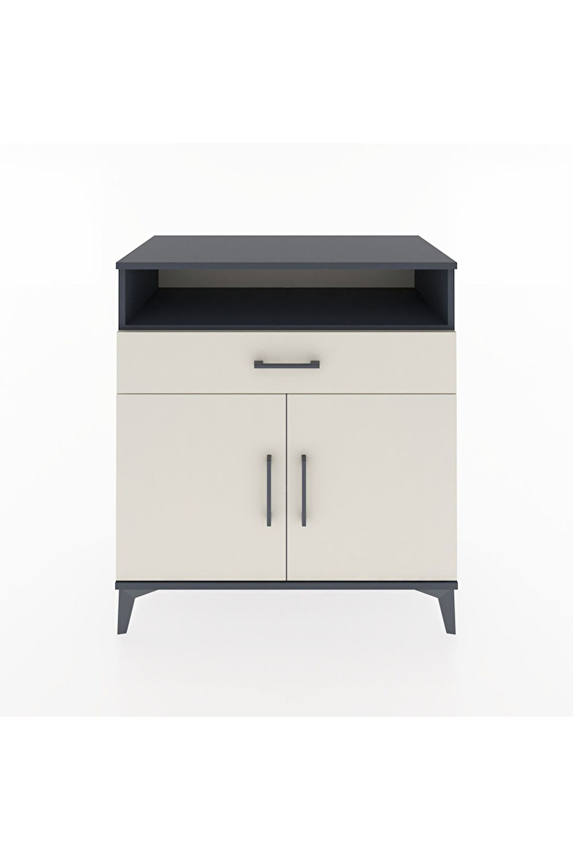 Hyperion Şifonyer Tek Raflı Tek Çekmeceli 2 Kapaklı 88x44x96 Antrasit-Aytaşı