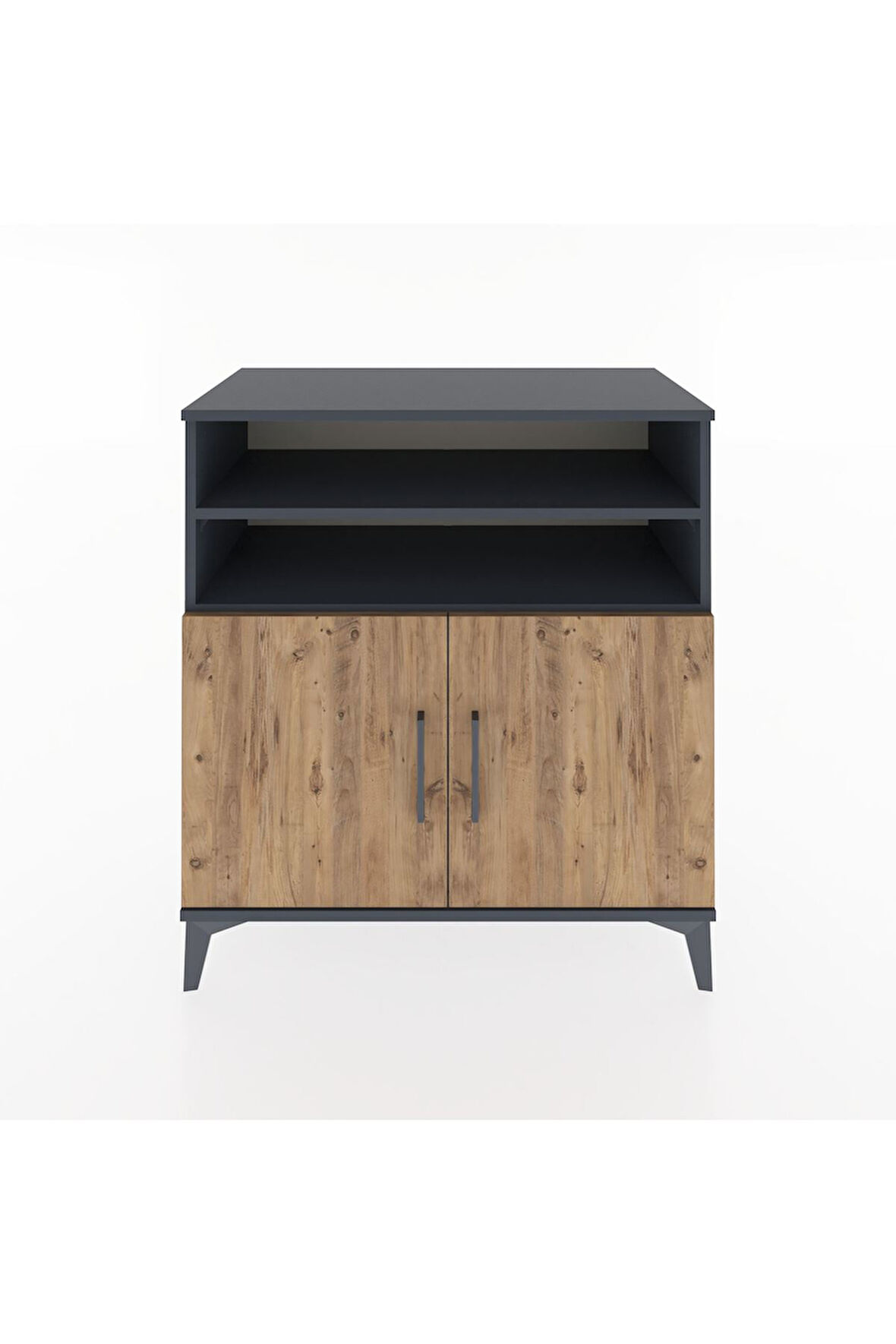 Hyperion Şifonyer 4 Raflı 2 Kapaklı 88x44x96 Antrasit-Çam