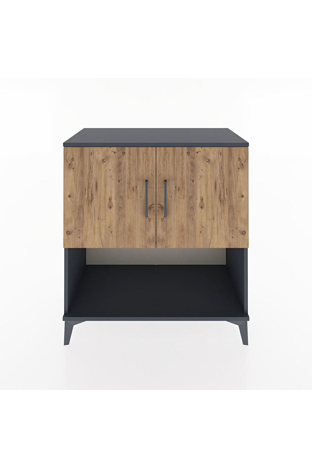 Hyperion Şifonyer 3 Raflı 2 Kapaklı 88x44x96 Antrasit-Çam