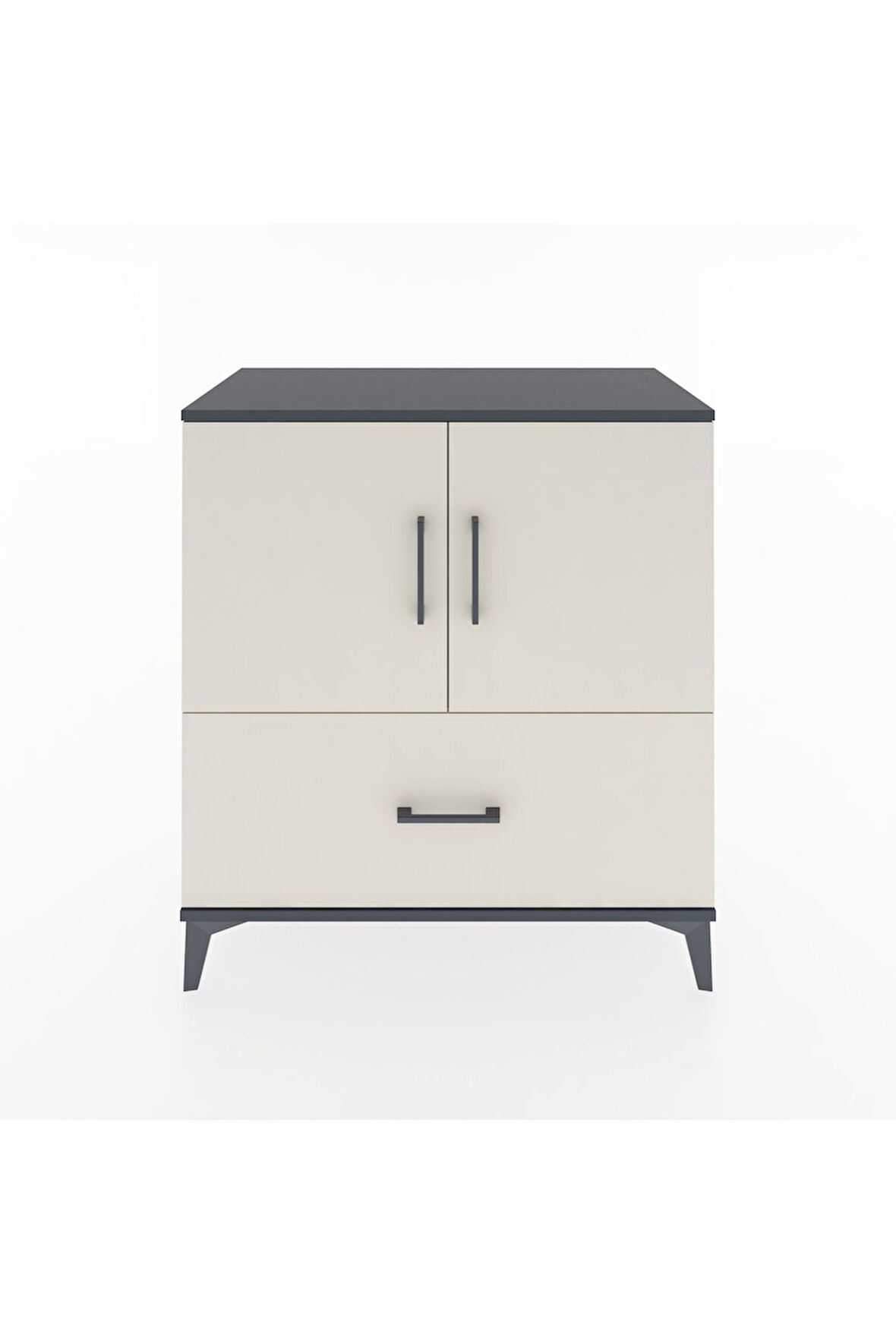 Hyperion Şifonyer 2 Raflı Tek Çekmeceli 2 Kapaklı 88x44x96 Antrasit-Aytaşı