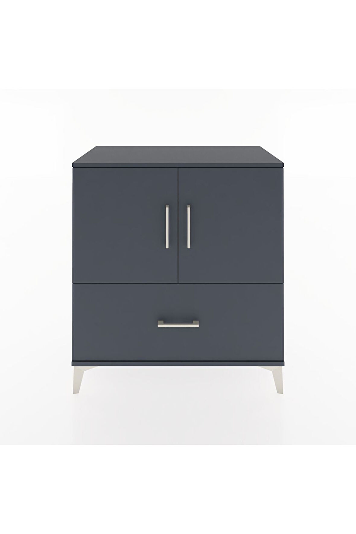 Hyperion Şifonyer Tek Raflı Tek Çekmeceli 2 Kapaklı 88x44x96 Antrasit-Antrasit