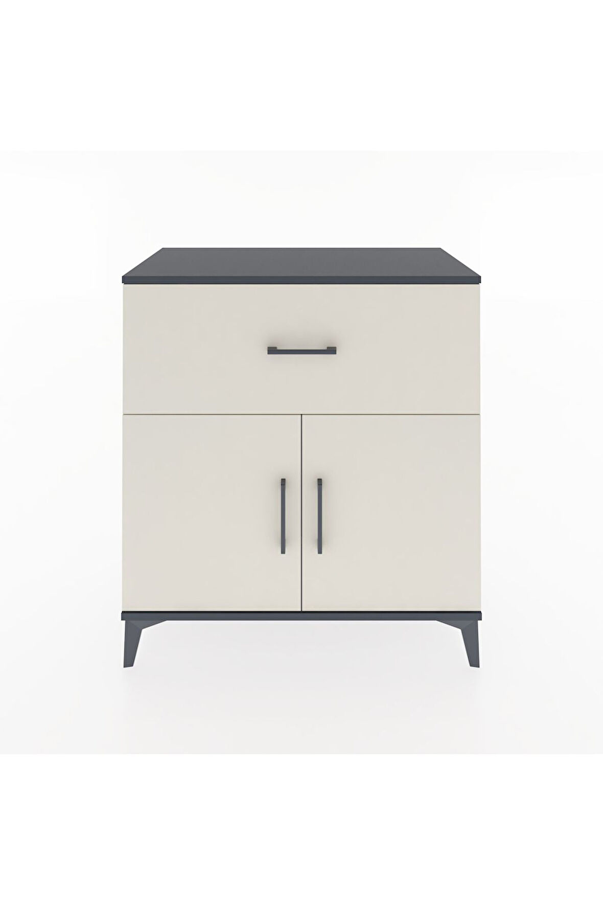 Hyperion Şifonyer 2 Raflı Tek Çekmeceli 2 Kapaklı 88x44x96 Antrasit-Aytaşı