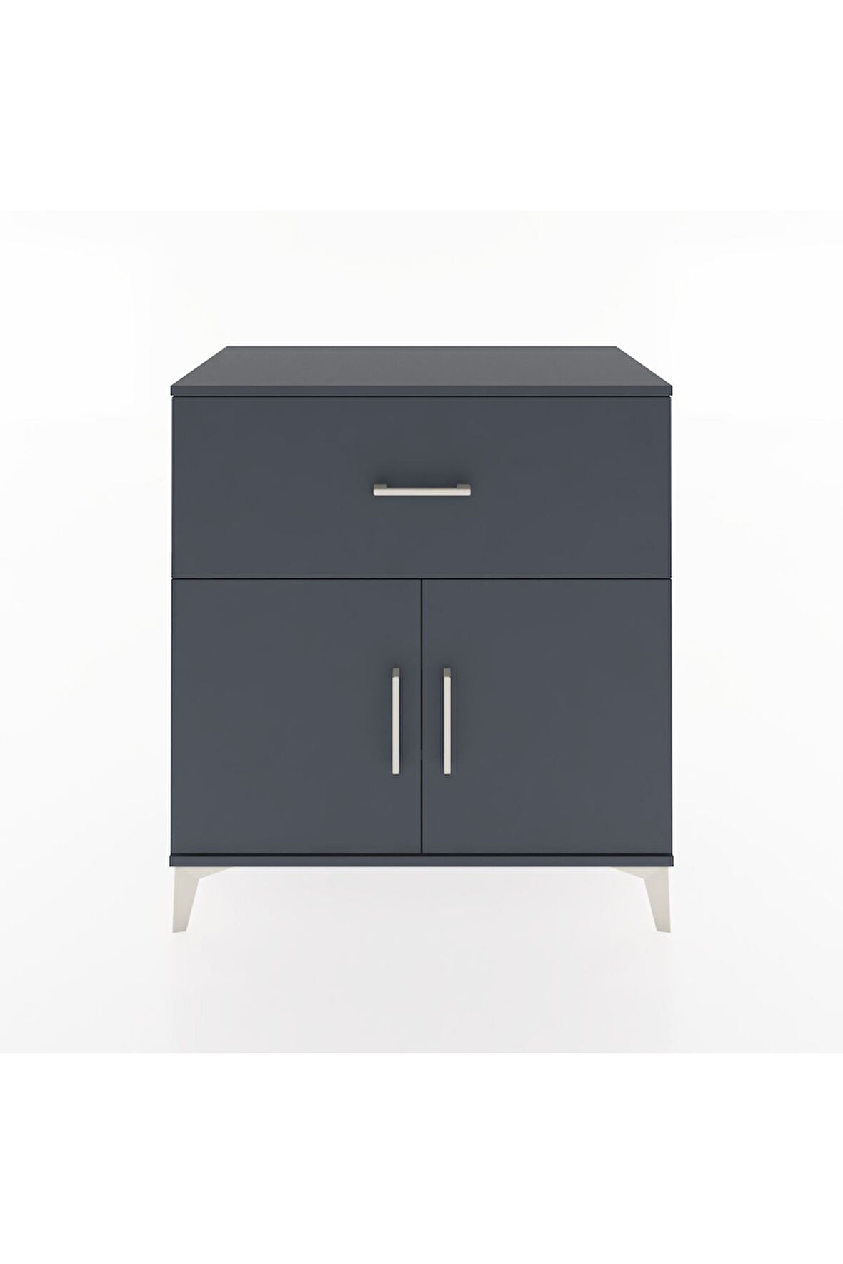 Hyperion Şifonyer 2 Raflı Tek Çekmeceli 2 Kapaklı 88x44x96 Antrasit-Antrasit