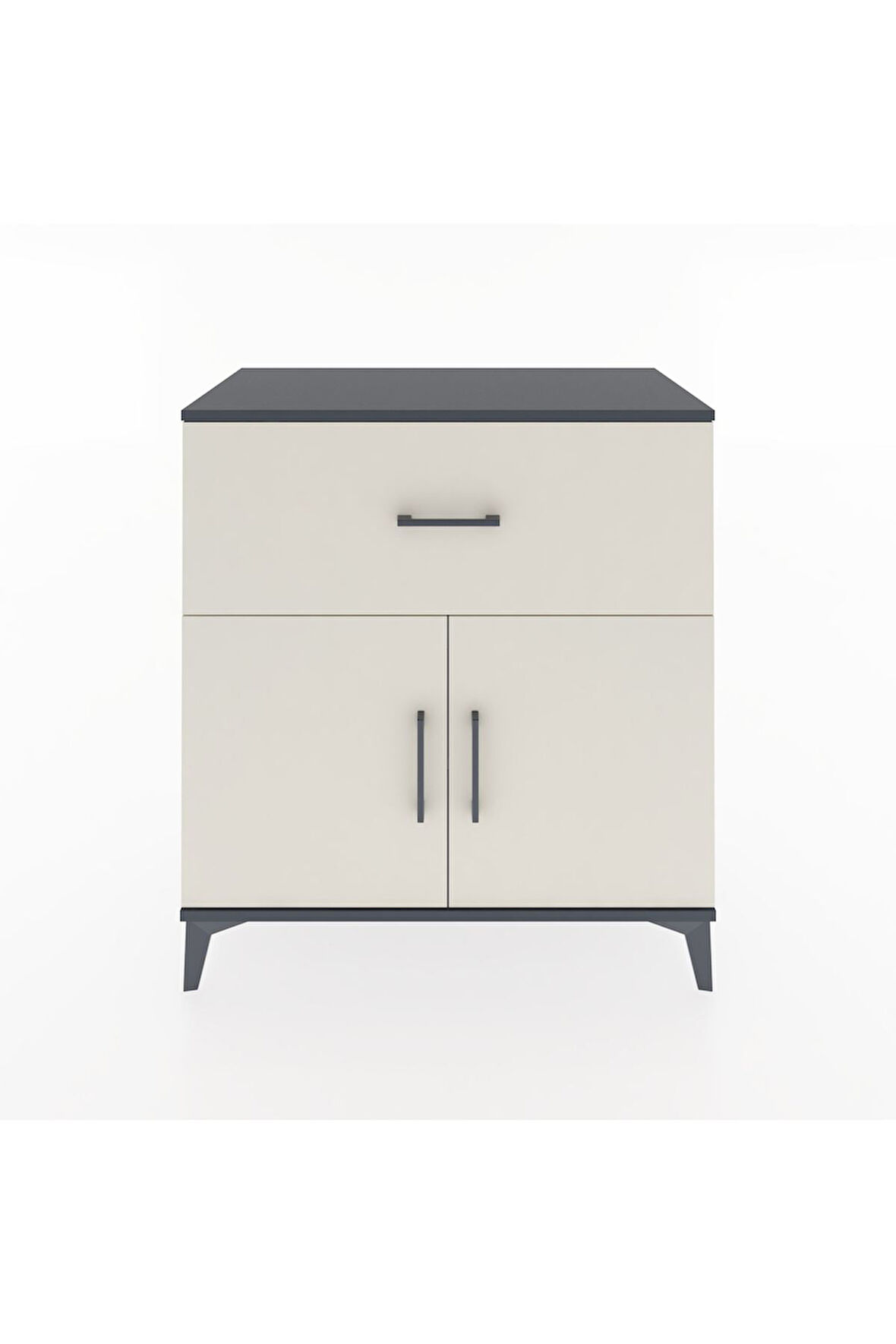 Hyperion Şifonyer Tek Raflı Tek Çekmeceli 2 Kapaklı 88x44x96 Antrasit-Aytaşı