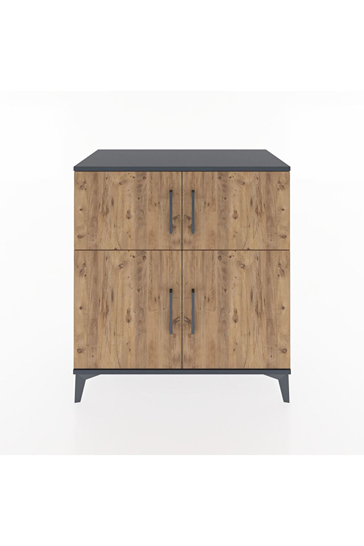 Hyperion Şifonyer 3 Raflı 4 Kapaklı 88x44x96 Antrasit-Çam