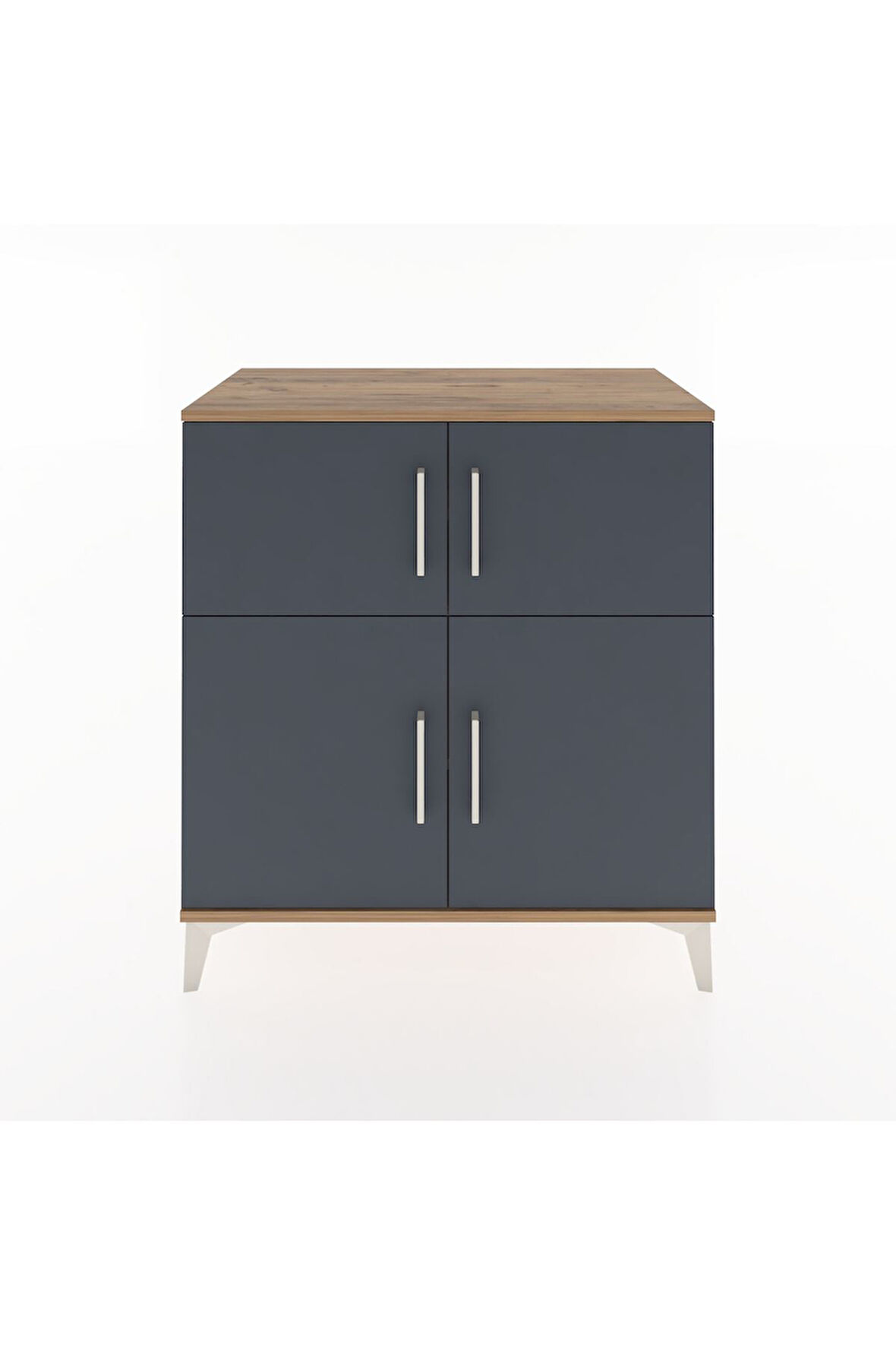 Hyperion Şifonyer 3 Raflı 4 Kapaklı 88x44x96 Çam-Antrasit