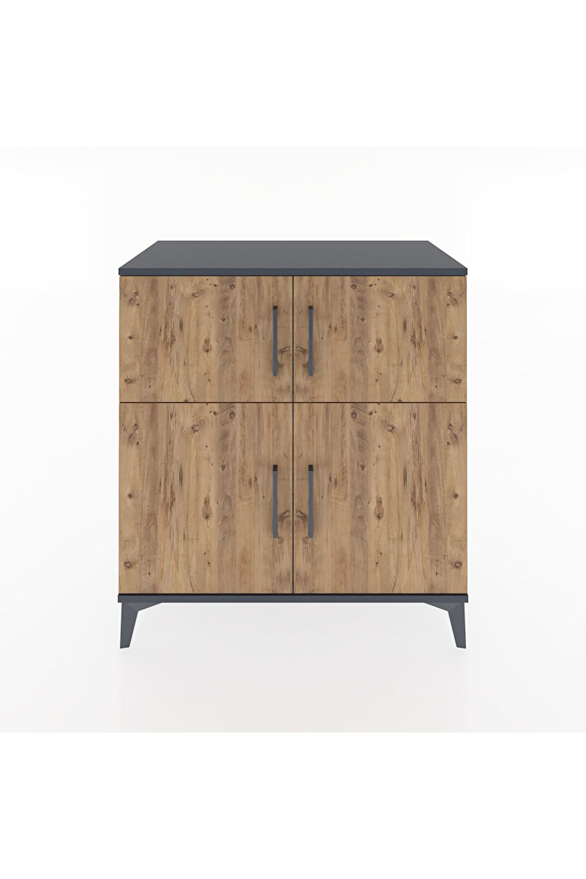 Hyperion Şifonyer 2 Raflı 4 Kapaklı 88x44x96 Antrasit-Çam