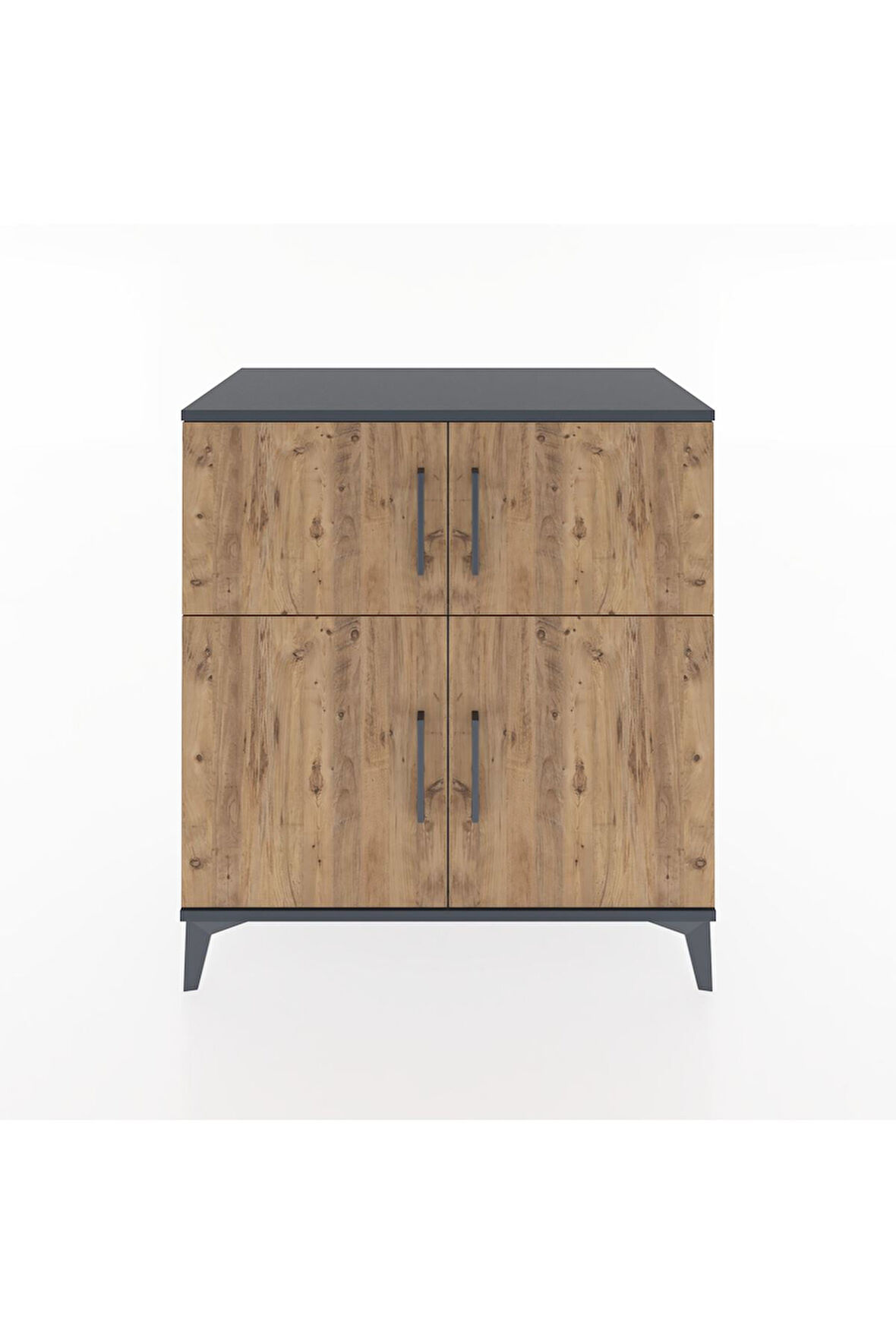 Hyperion Şifonyer 3 Raflı 4 Kapaklı 88x44x96 Antrasit-Çam