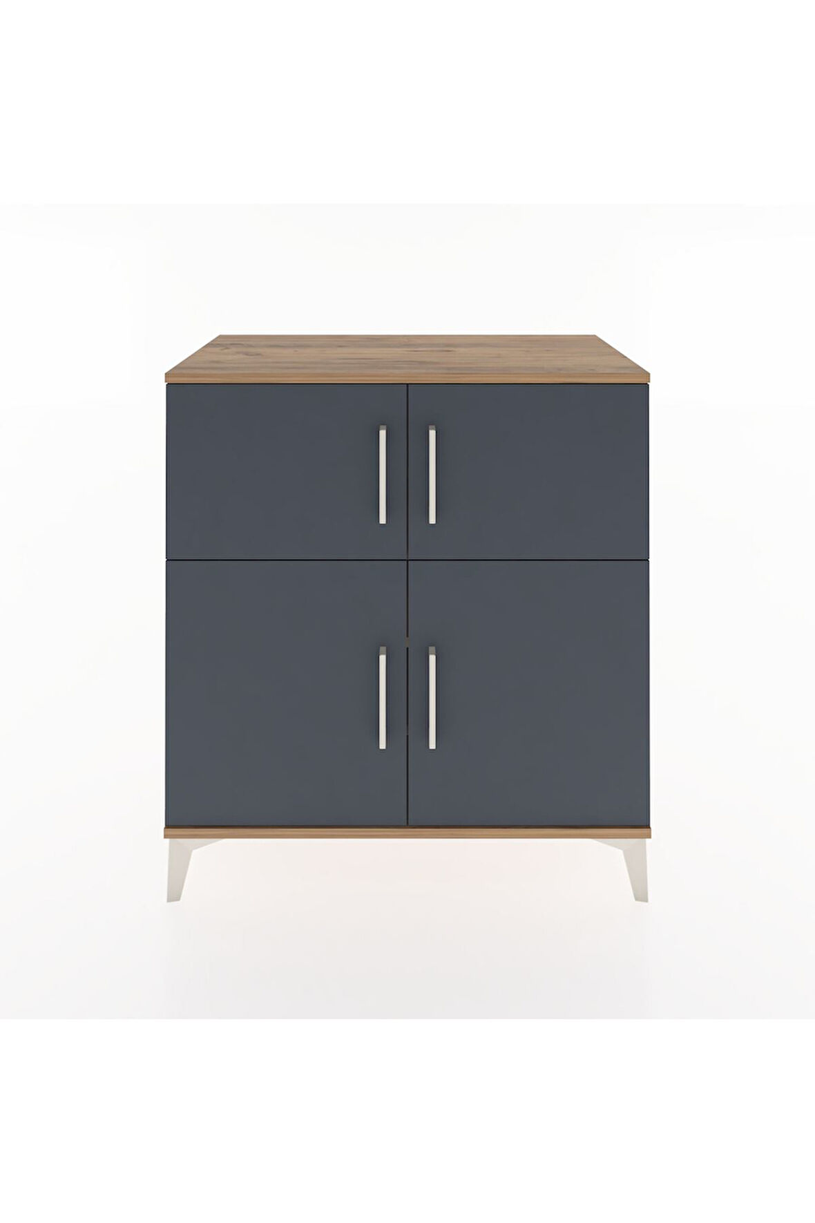 Hyperion Şifonyer 3 Raflı 4 Kapaklı 88x44x96 Çam-Antrasit