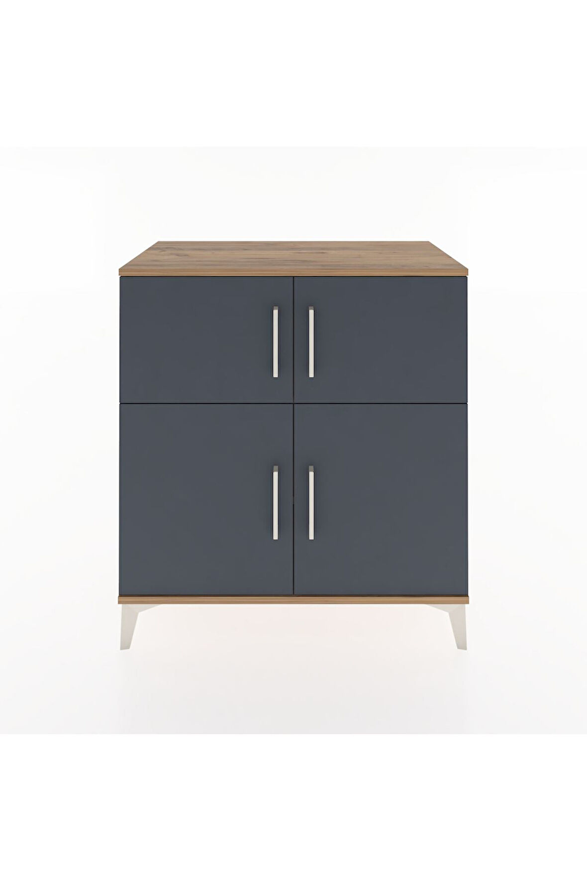 Hyperion Şifonyer 2 Raflı 4 Kapaklı 88x44x96 Çam-Antrasit